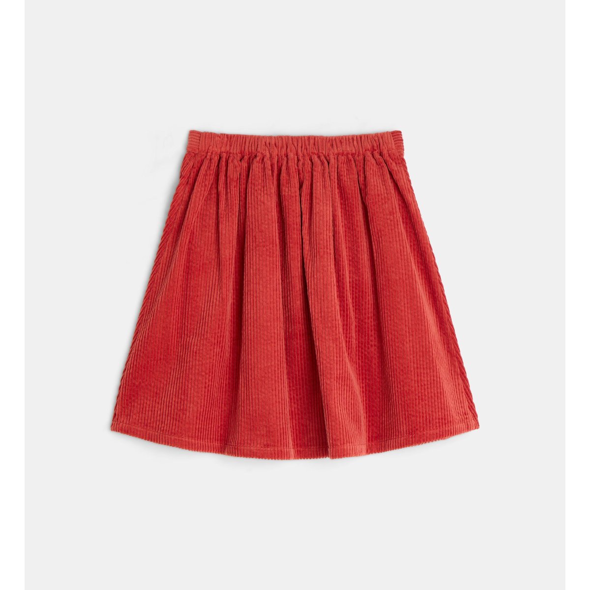 Jupe patineuse tarouen velours milleraies coton bio rouge, CADET ROUSSELLE