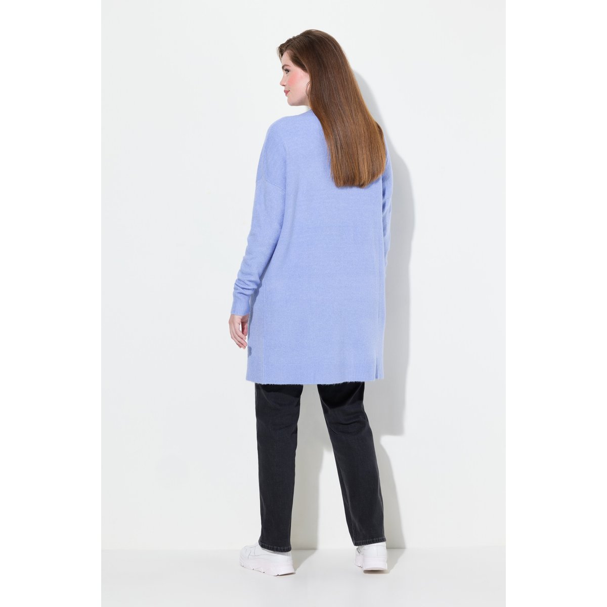 Cardigan col en V et patte de boutonnage bleu ciel, ULLA POPKEN