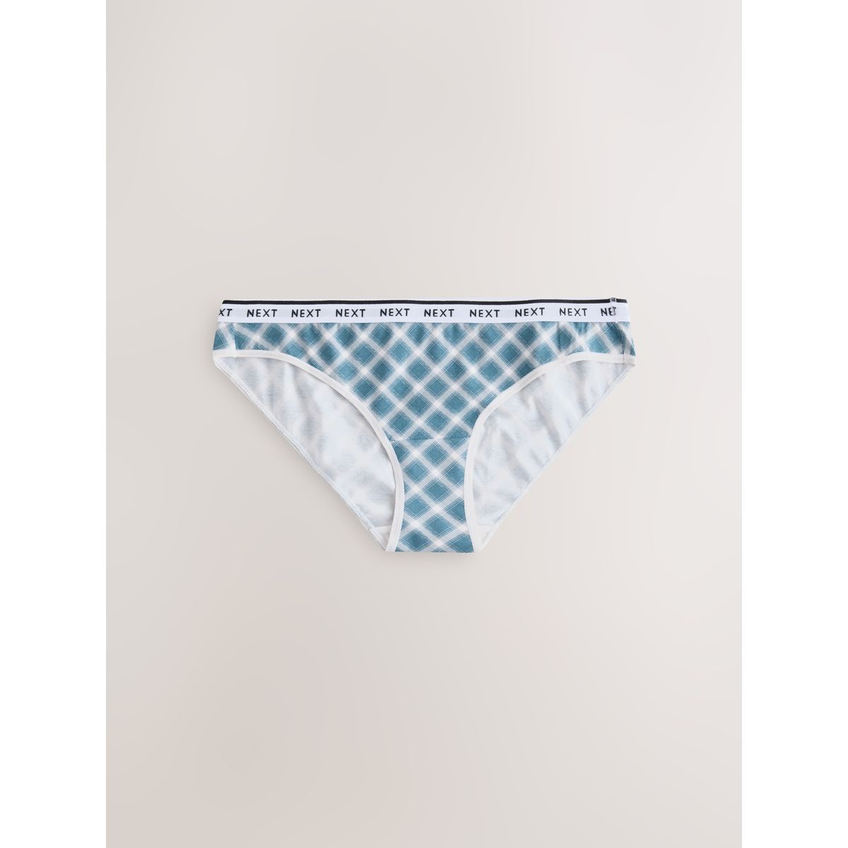 Culotte en coton à logo, lot de 4 rayures à carreaux verts, NEXT