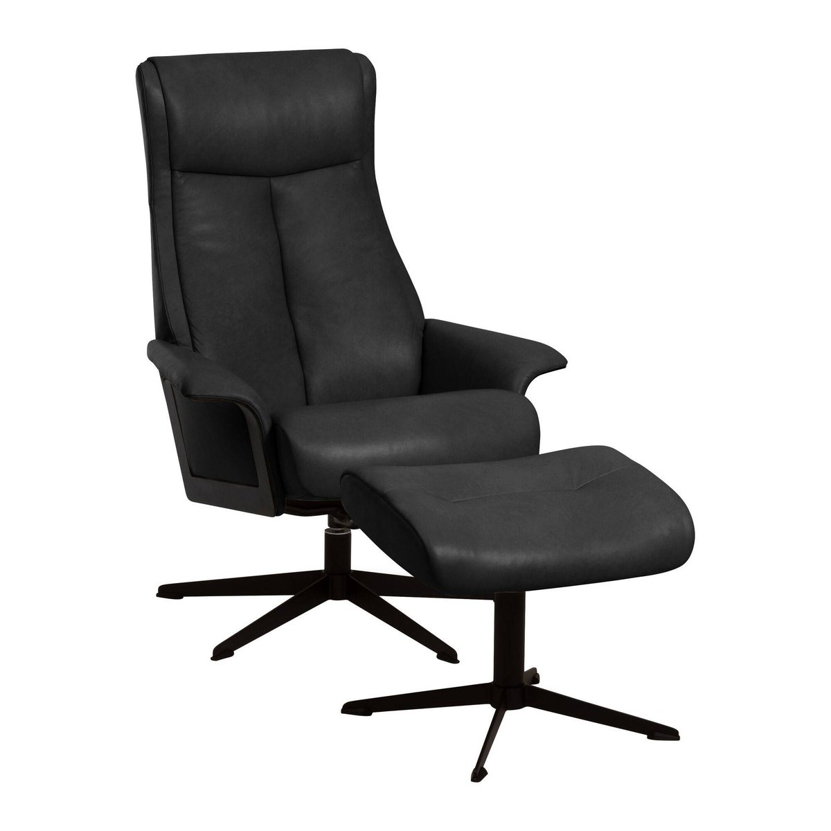 Fauteuil relax cuir - EVAN noir, CAMIF