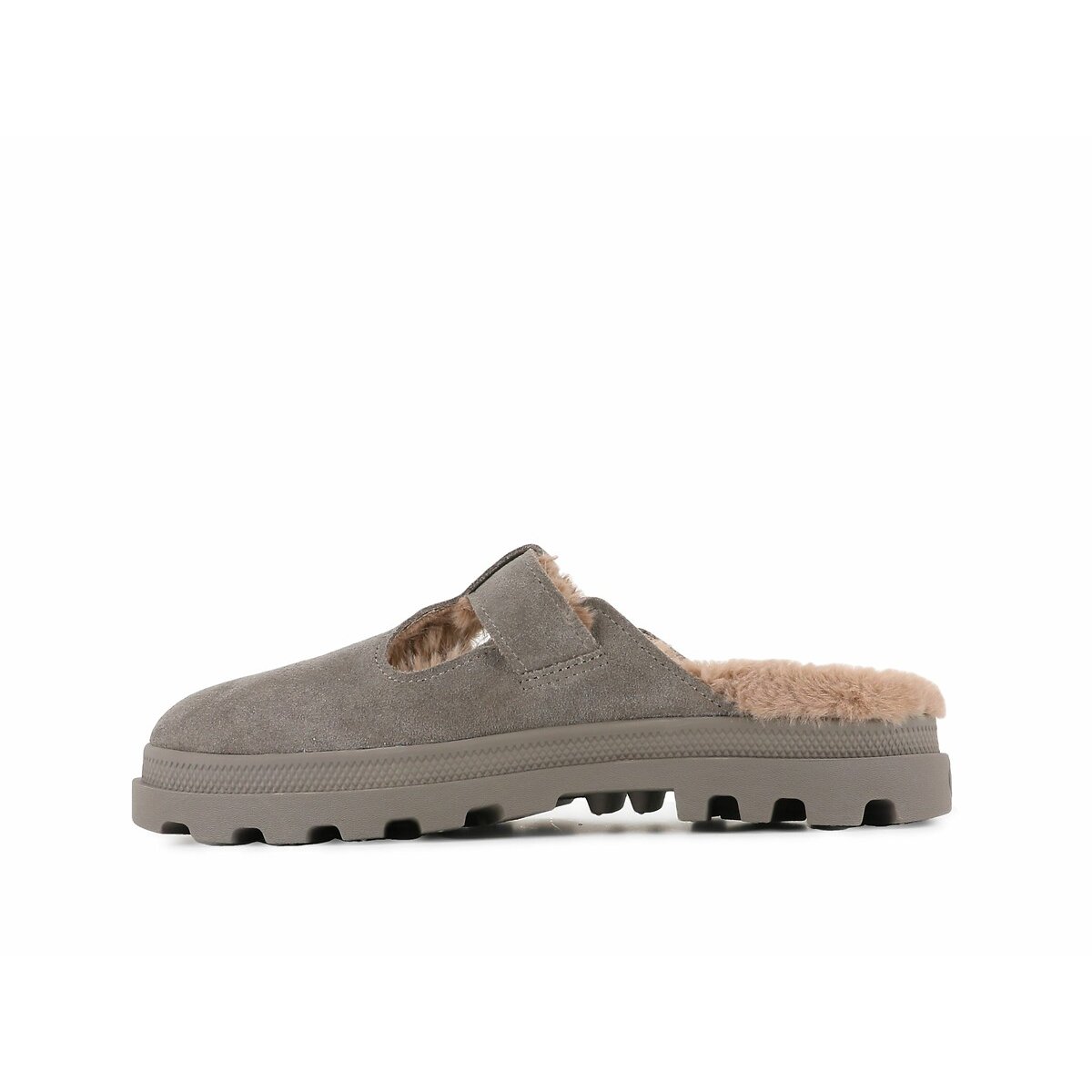 Sabots cuir suédé Dunelite Pyla Warm gris, PALLADIUM