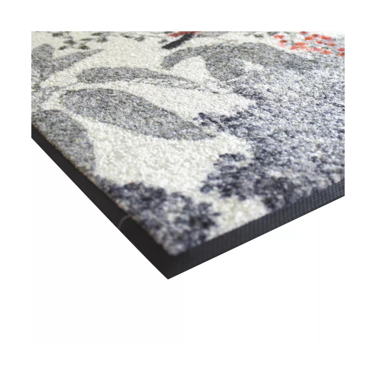 Tapis decor caoutchouc & nylon MONOCHROME fusain, GARNIER THIEBAUT