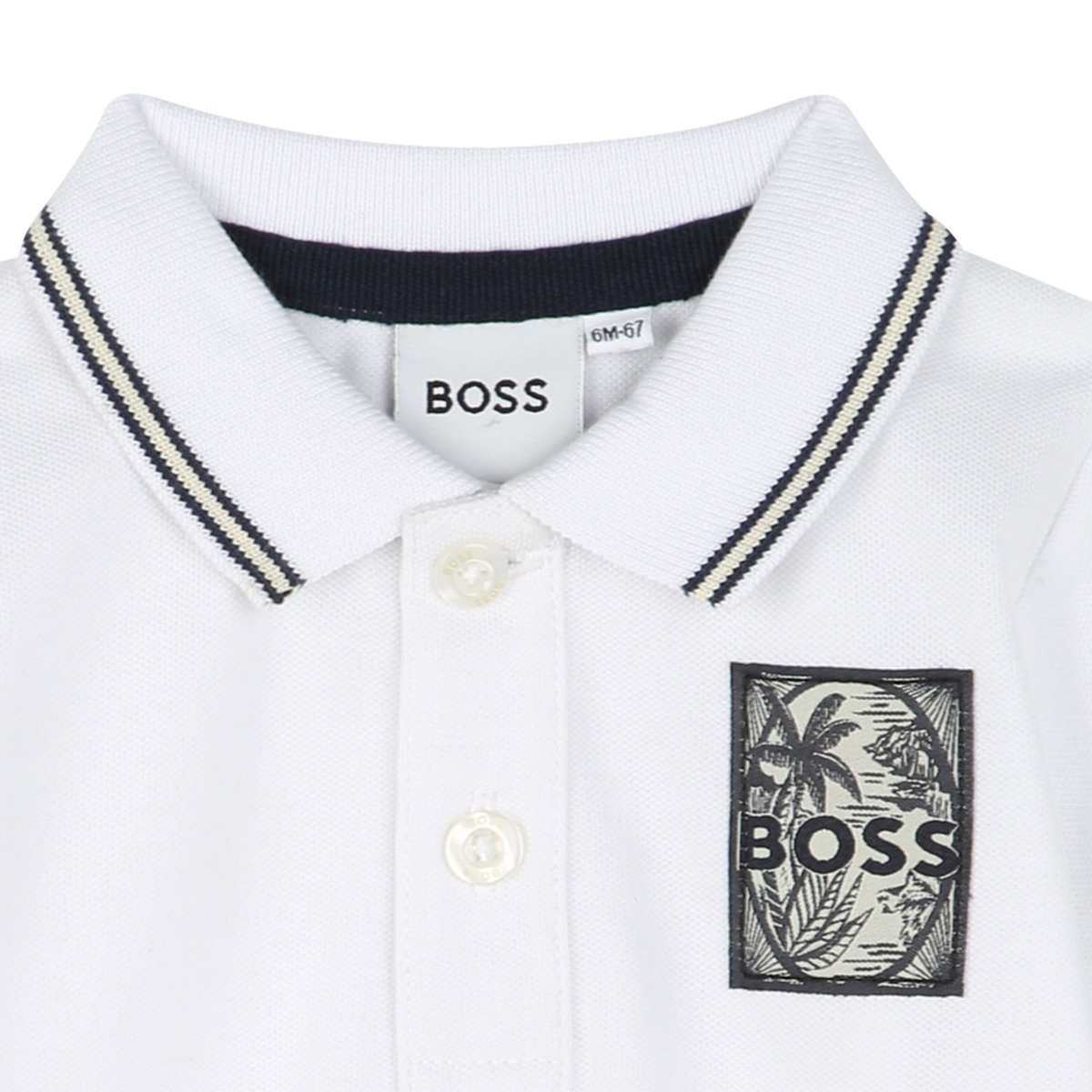 Polo à manches courtes blanc, BOSS KIDSWEAR