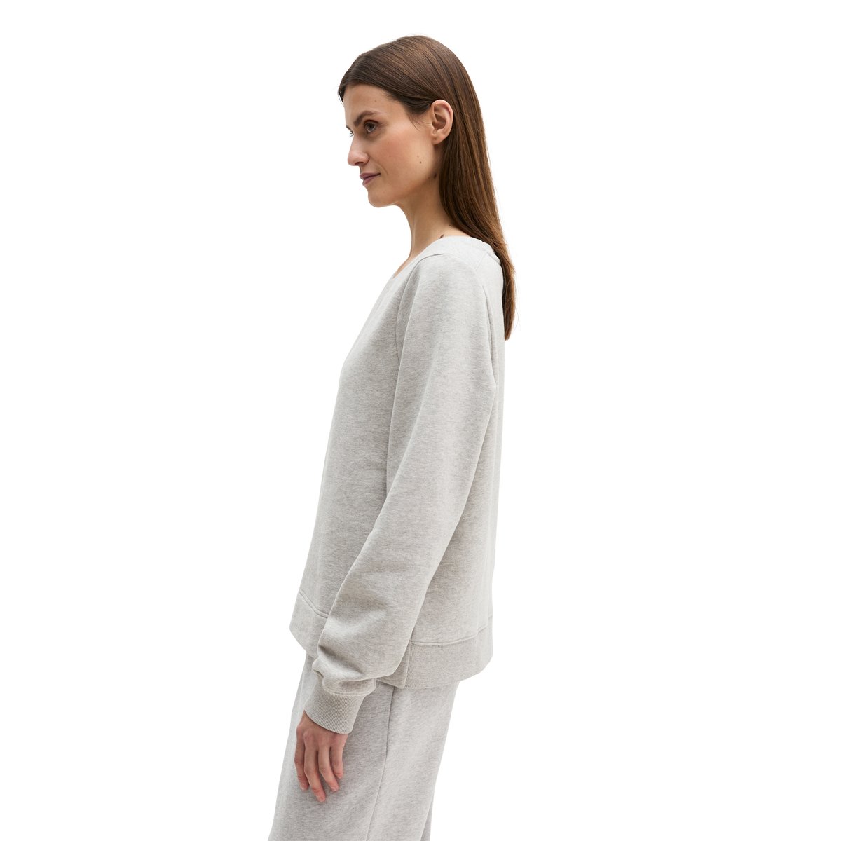 Sweat-shirt DfC relaxed garment-dyed avec surface peignée gris, MARC O'POLO