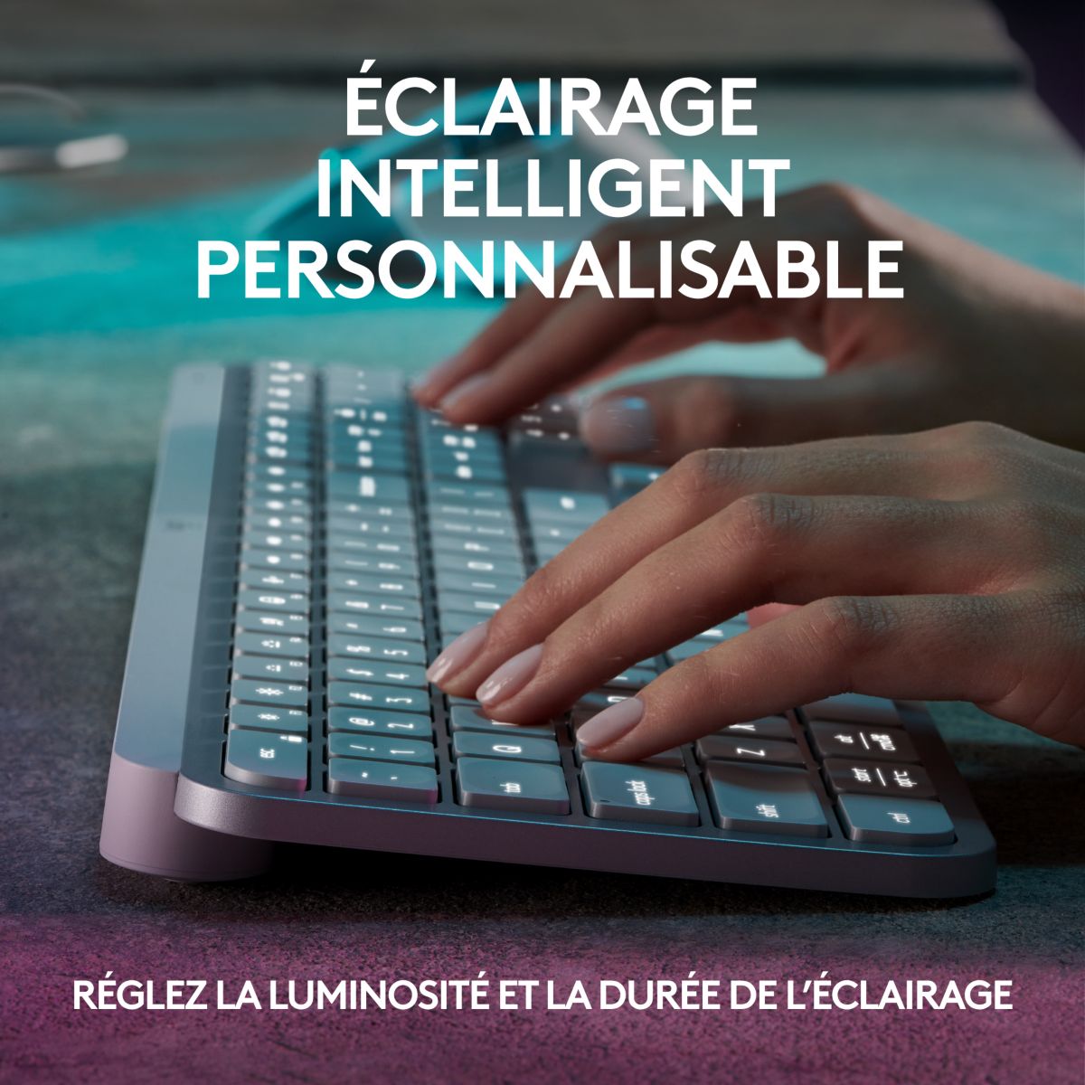 Clavier sans fil MX Keys S Silencieux Pale Grey couleur unique, LOGITECH