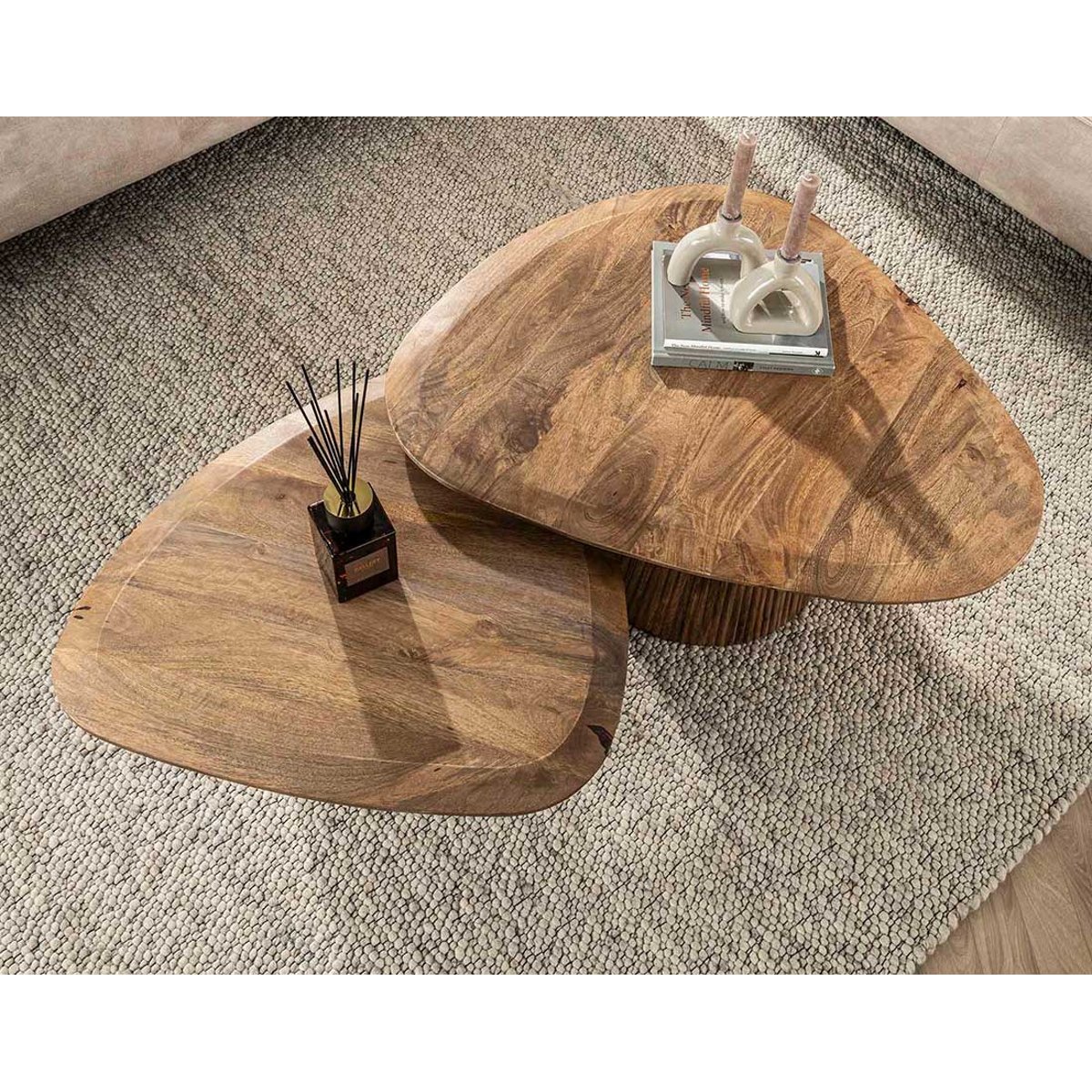 Lot de deux Tables basses - DAYO bois, BEST MOBILIER