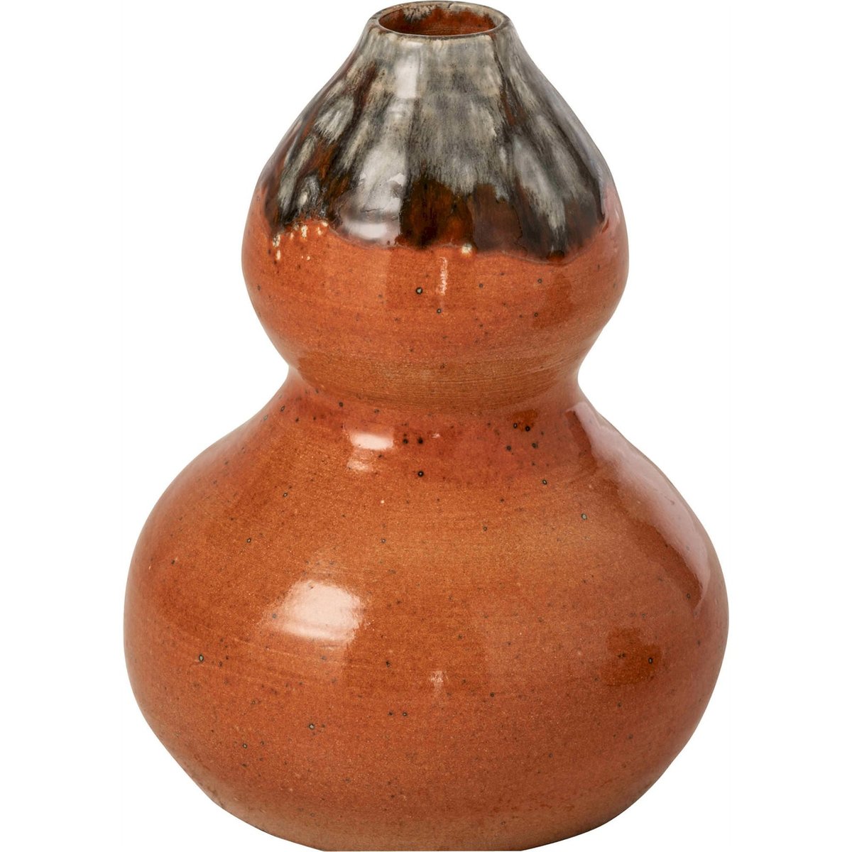 Vase en céramique orange et marron, RECOLLECTION