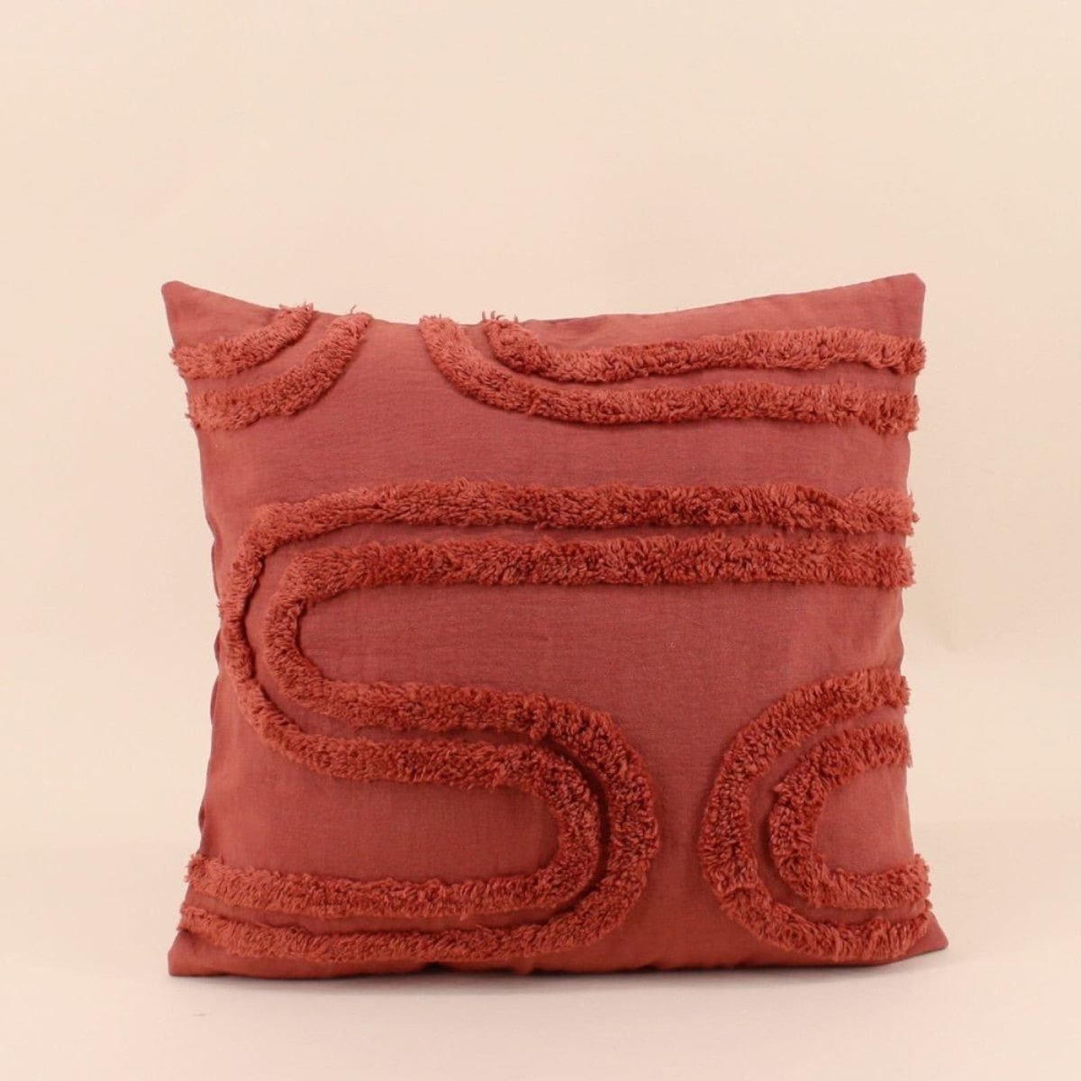 Coussin en relief 40x40cm terracotta, ORNAMI