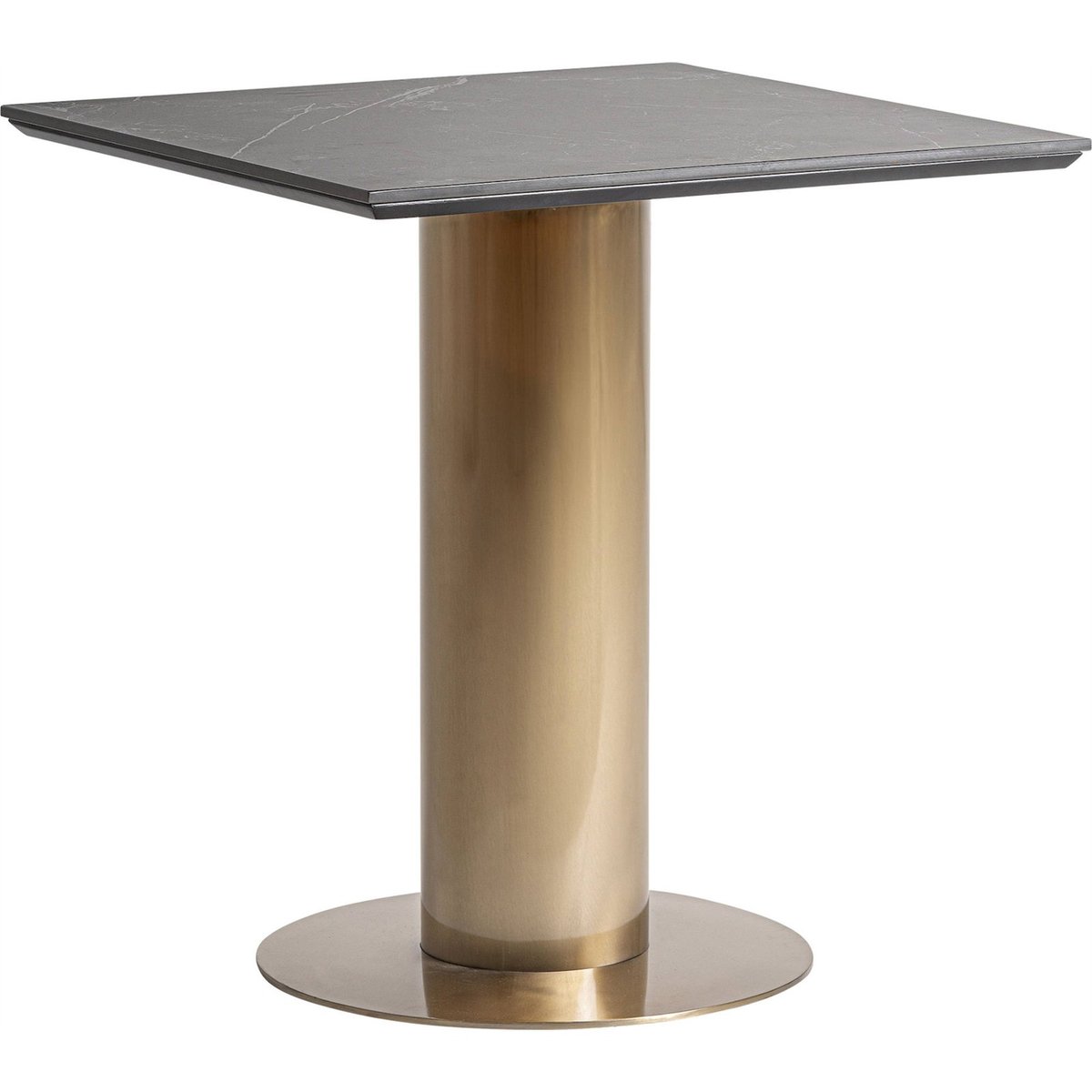 Table de bar art déco en marbre et acier doré doré vieilli et marbre blanc, RECOLLECTION