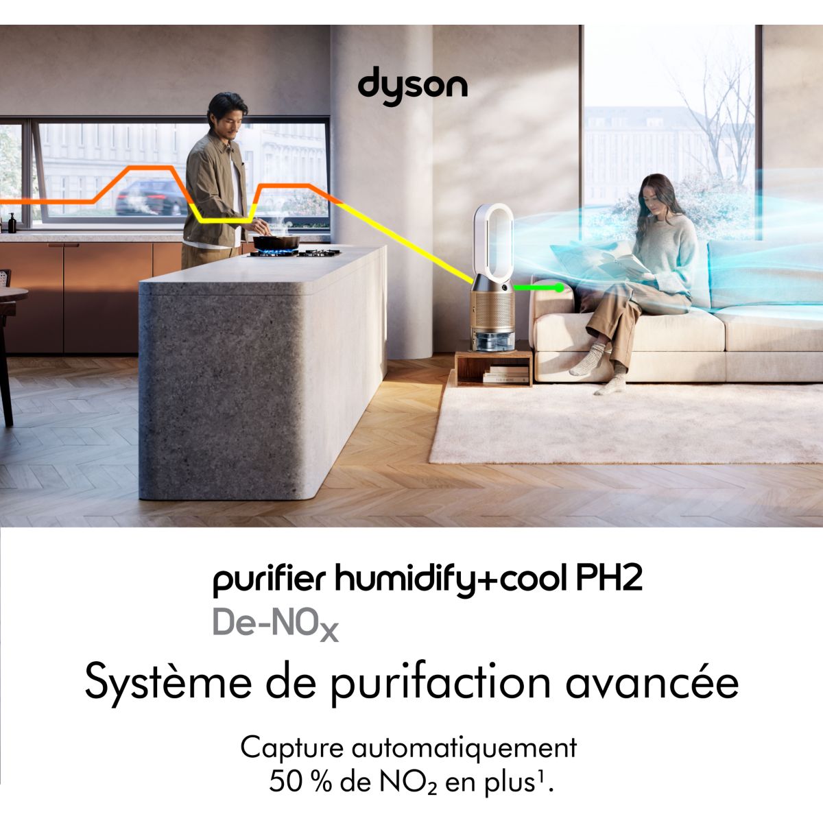 Purificateur d'air, ventilateur, humidificateur Humidify +Cool PH2 De-Nox couleur unique, DYSON