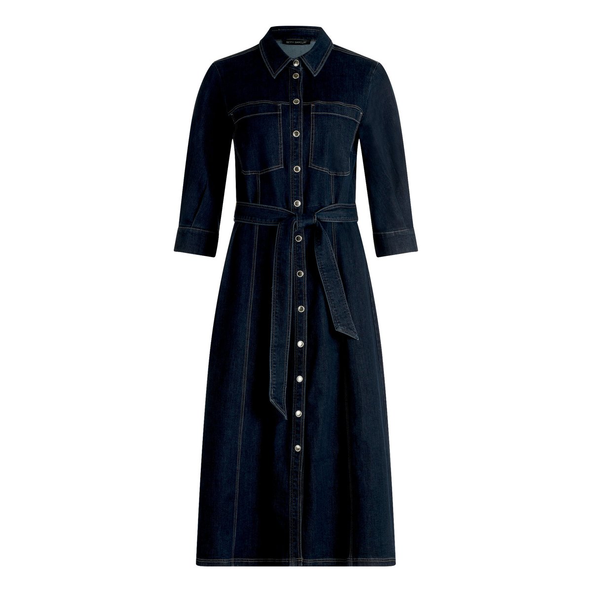 Robe-chemisier à patte de boutonnage dark blue denim, BETTY BARCLAY