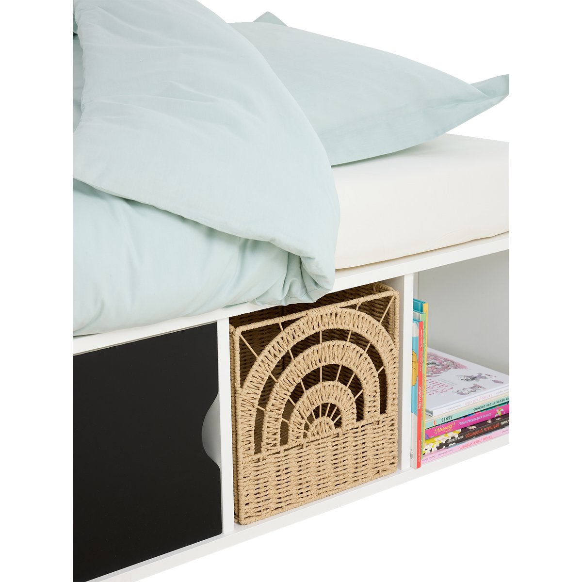 Bac de rangement pliable Arc-en-ciel en corde de papier beige, VERTBAUDET
