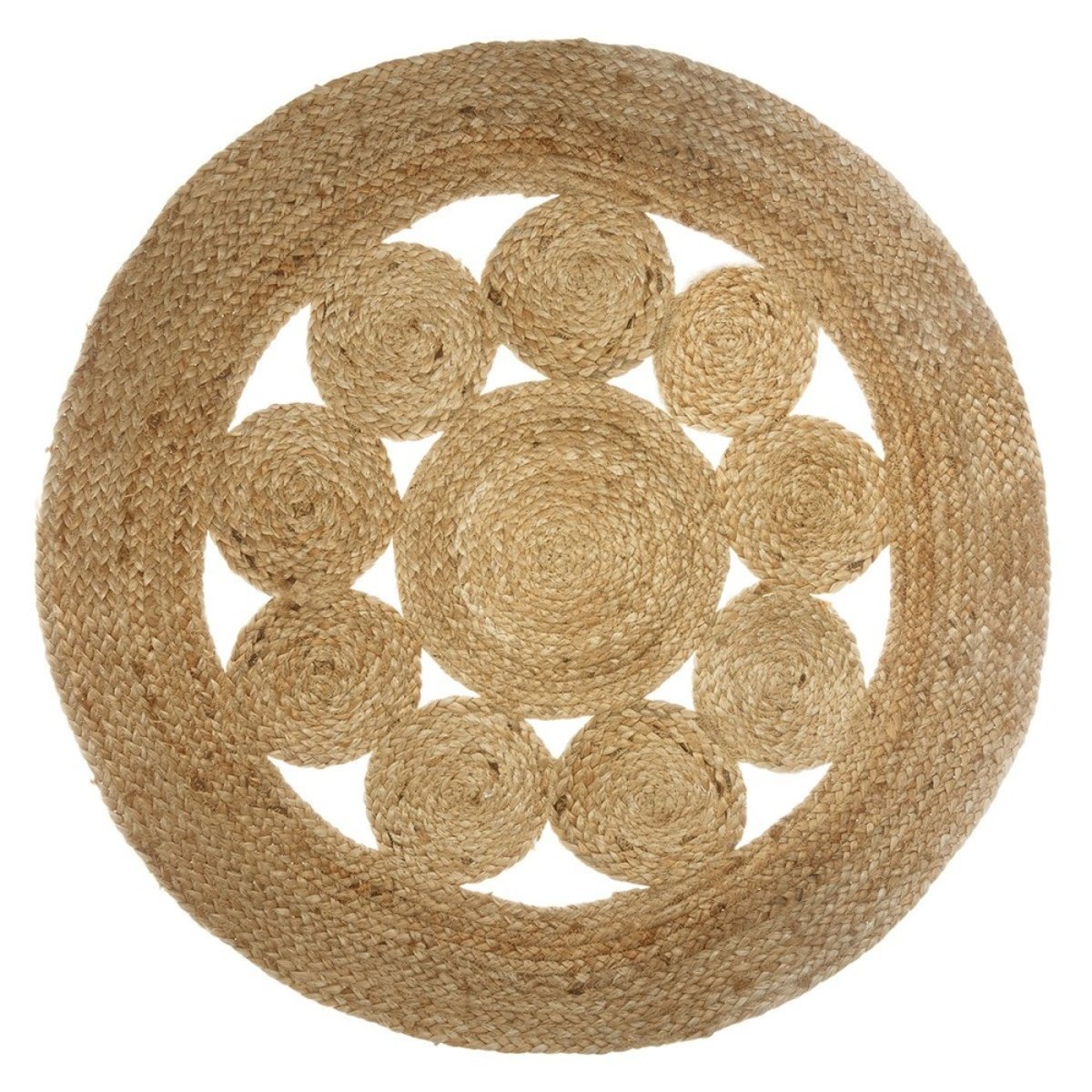 Tapis jute ajouré 80 beige, ATMOSPHERA
