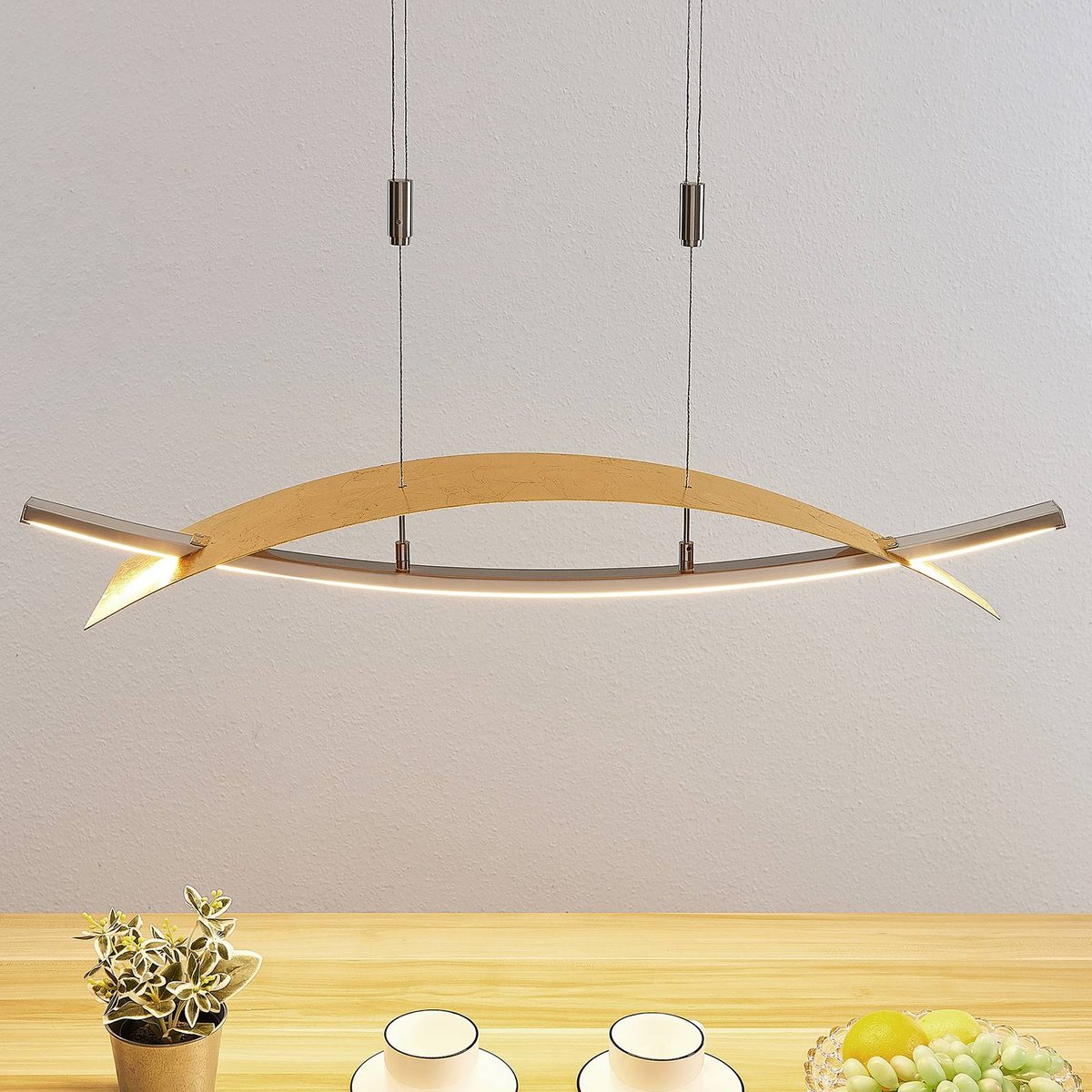 Suspension en métal moderneLED, Marija or, argent, LUCANDE