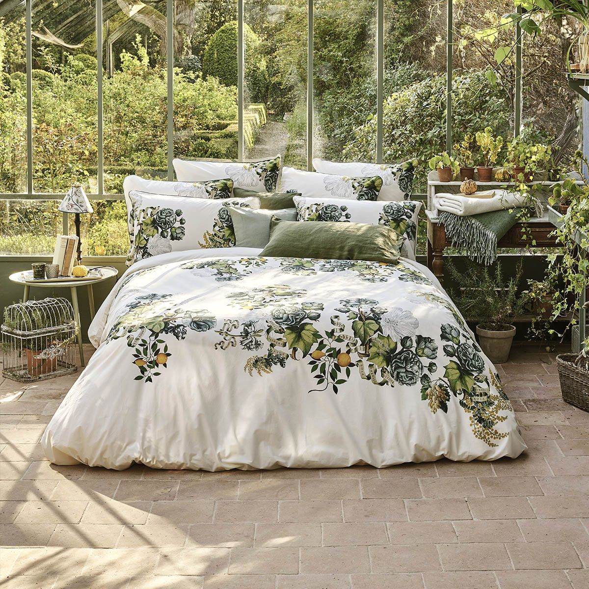 Taie d'oreiller percale de coton lavé GIARDINO naturel, GARNIER THIEBAUT
