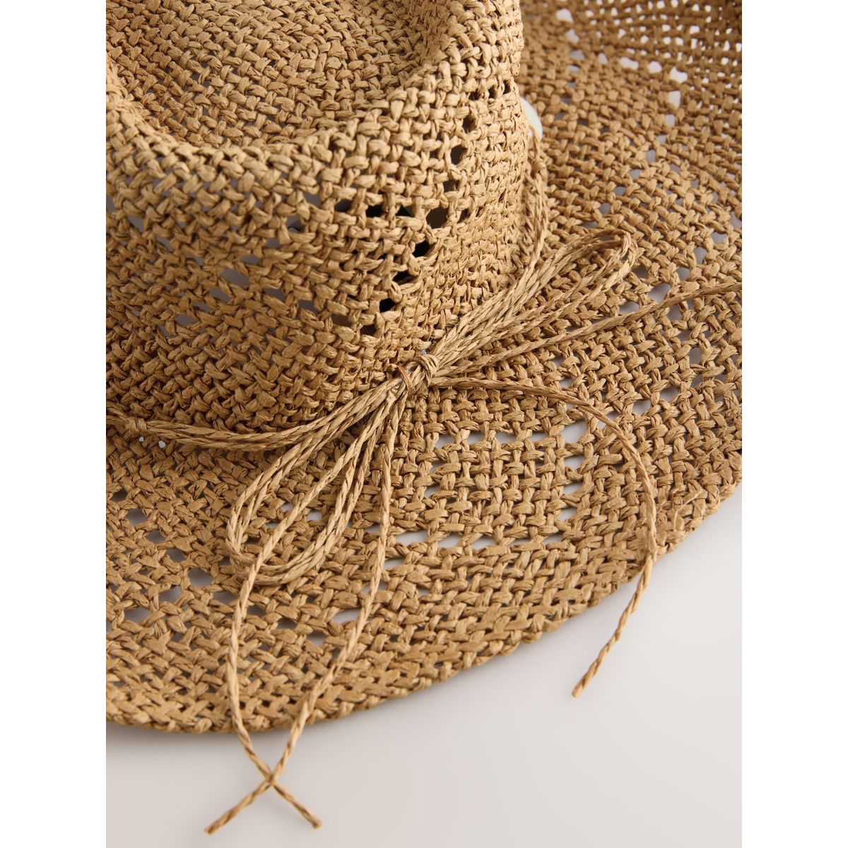 Chapeau de cowboy en raphia naturel foncé, NEXT