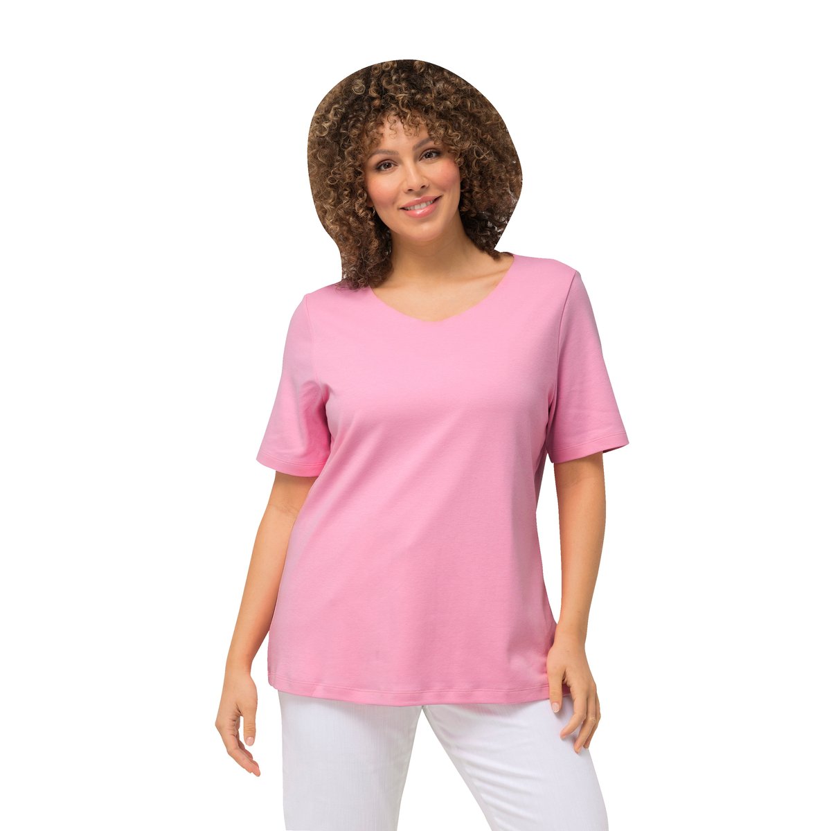 T-shirt doublé sur le devant rose pâle, ULLA POPKEN