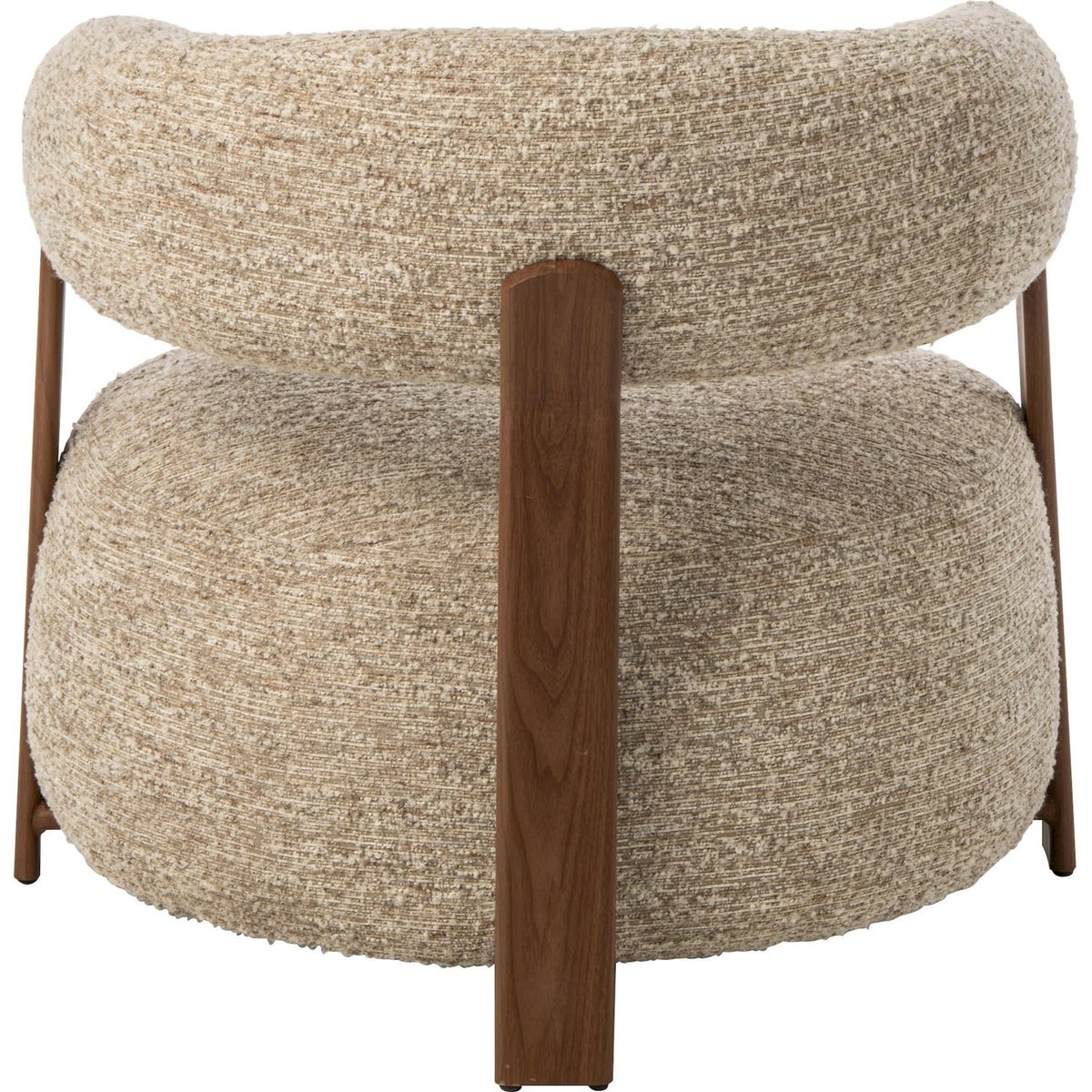 Fauteuil enveloppant en tissu bouclé écru, RECOLLECTION