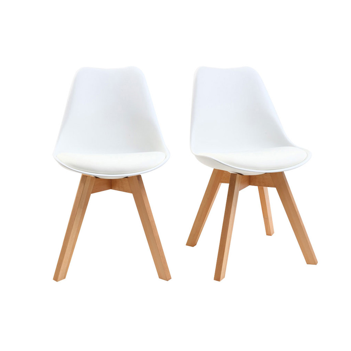 Chaises design (lot de 2) PAULINE blanc, MILIBOO