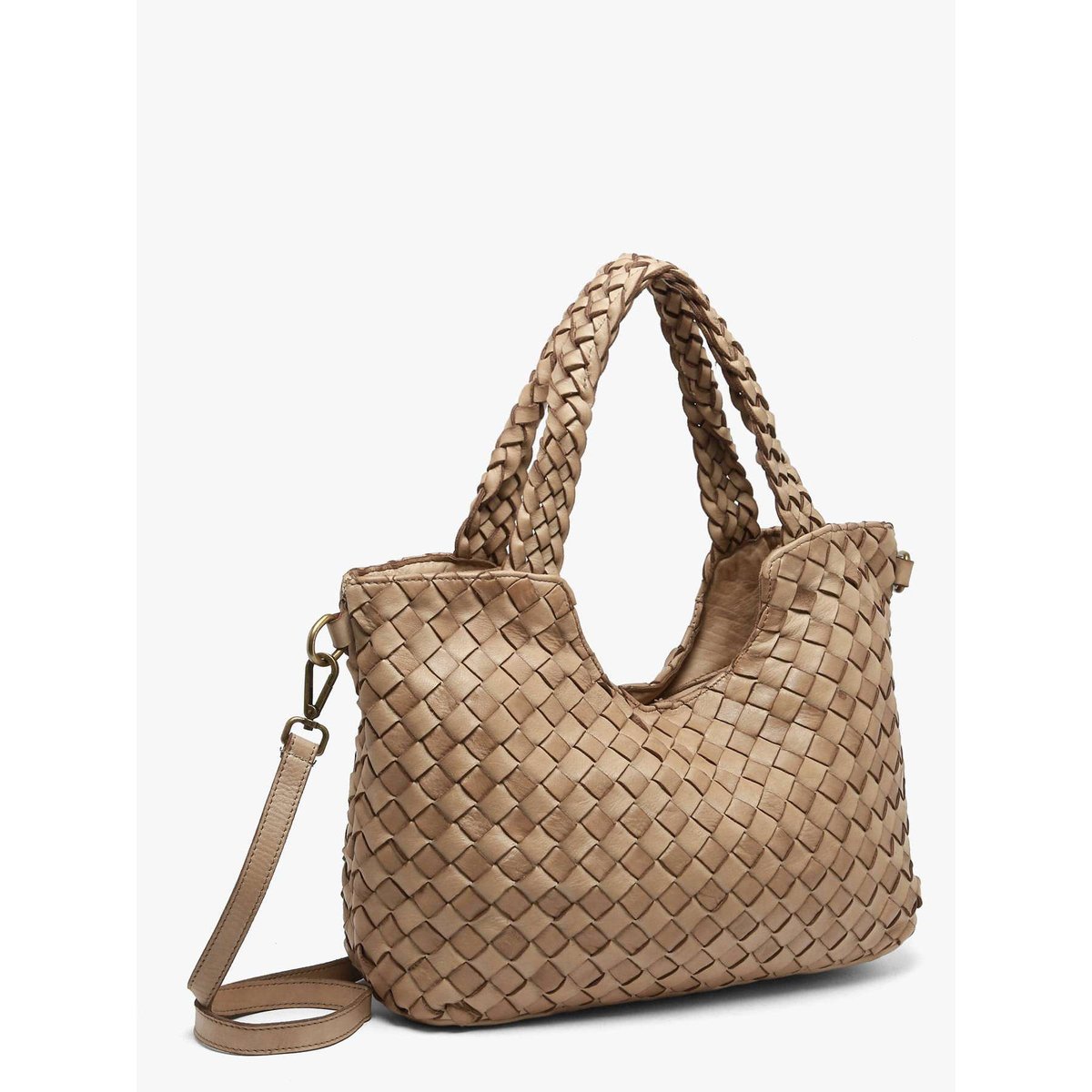 sac porté épaule Dewashed cuir taupe, MILANO
