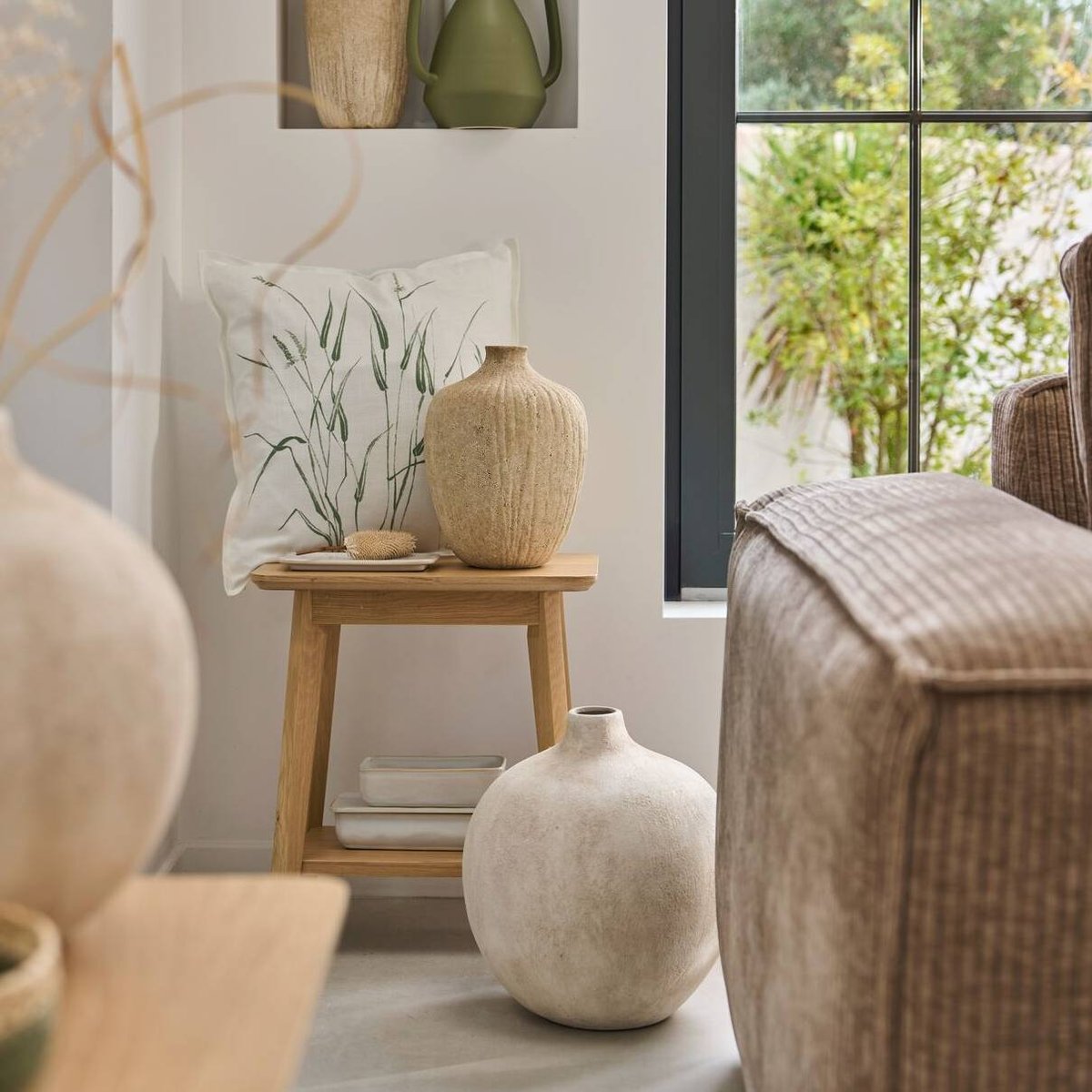 Vase céramique déco texturé beige 27 cm - SIMEON beige, CAMIF