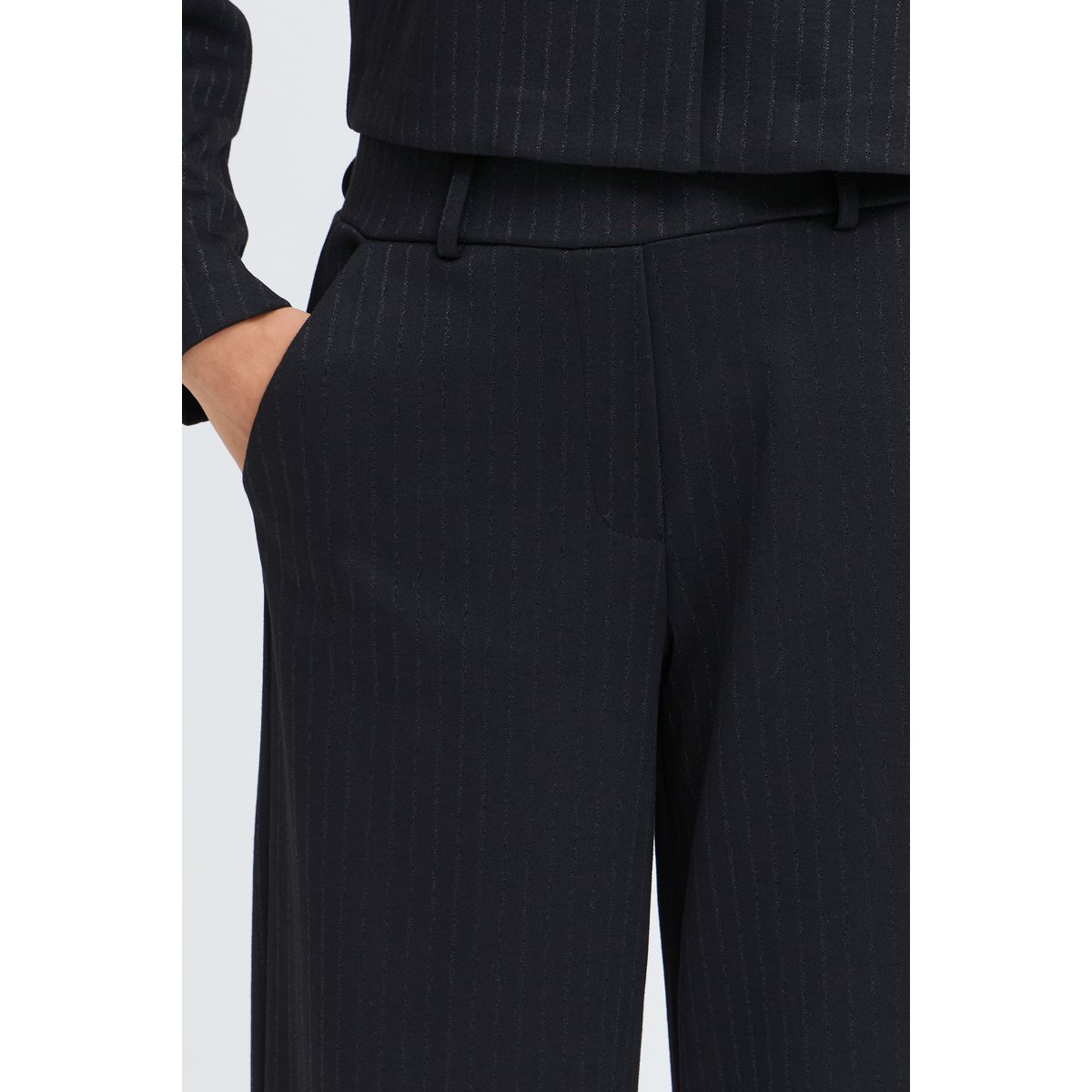 Pantalon noir meteorite pinstripe, B.YOUNG