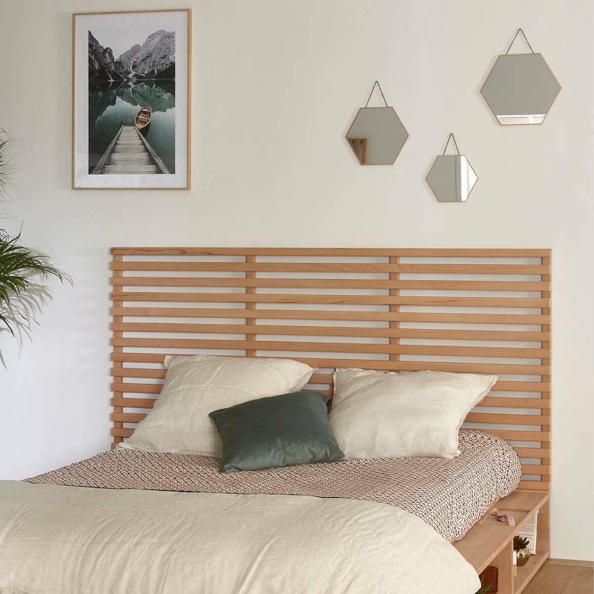 Tête de lit Bois massif  KOYA bois naturel, AKITEN RETAIL