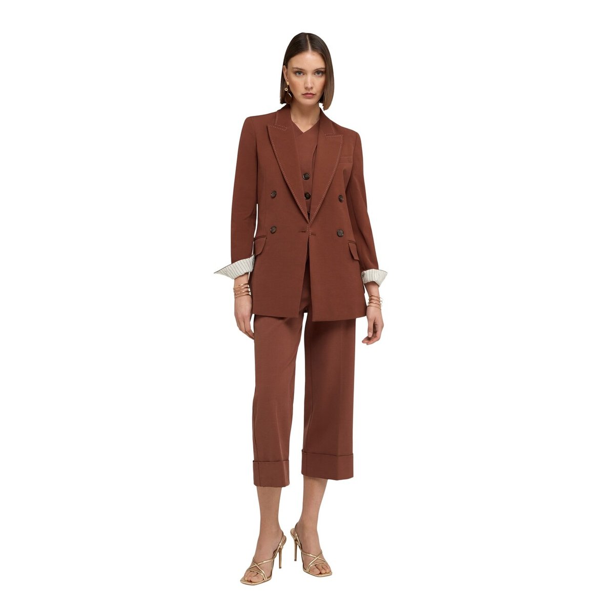 Veste avec surpiqûres The Tailoring Lab marron, MOTIVI