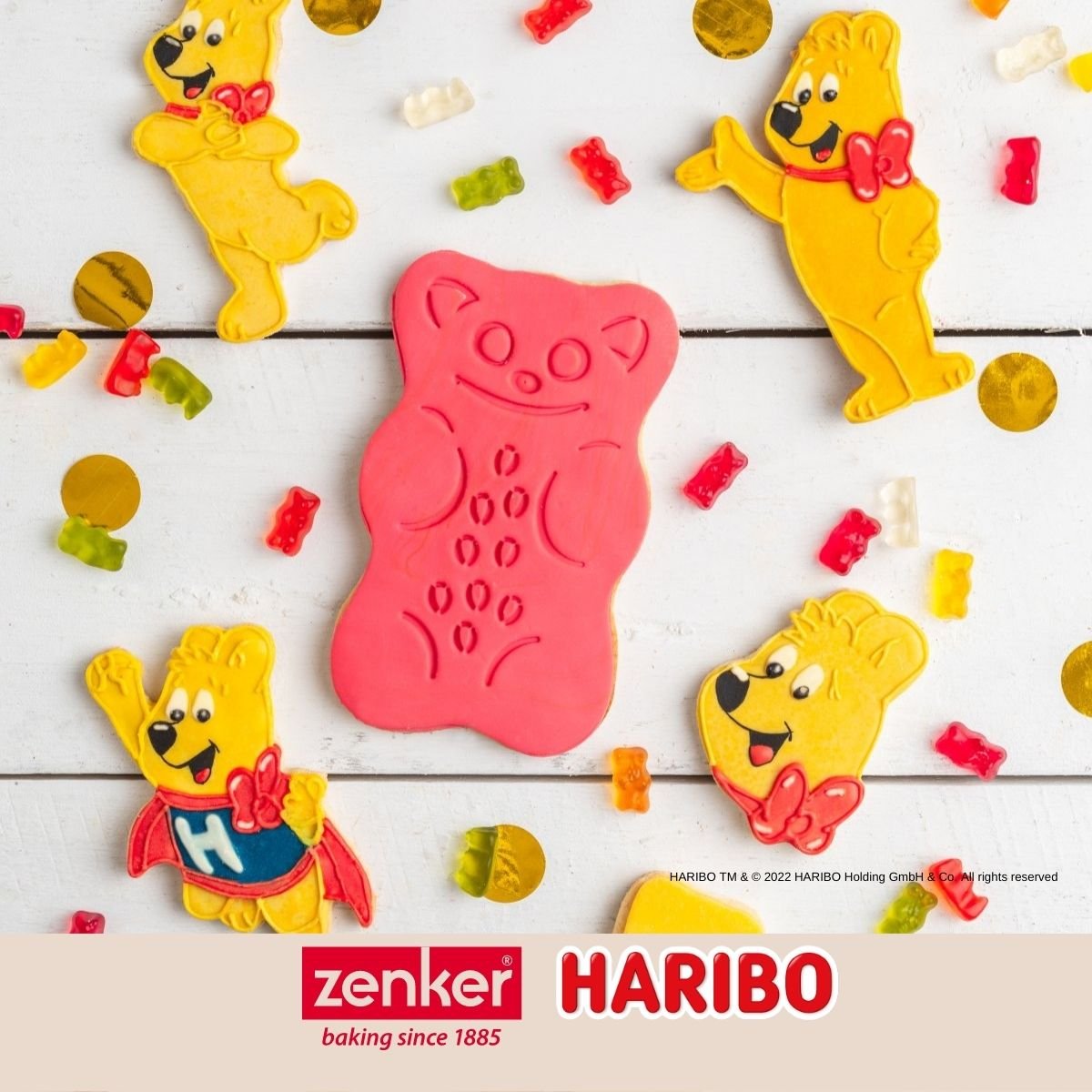 Emporte-pièce biscuits 2 en 1 HARIBO bleu, ZENKER