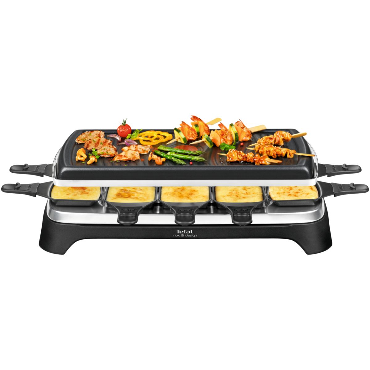 Raclette inox & design RE458812 couleur unique, TEFAL
