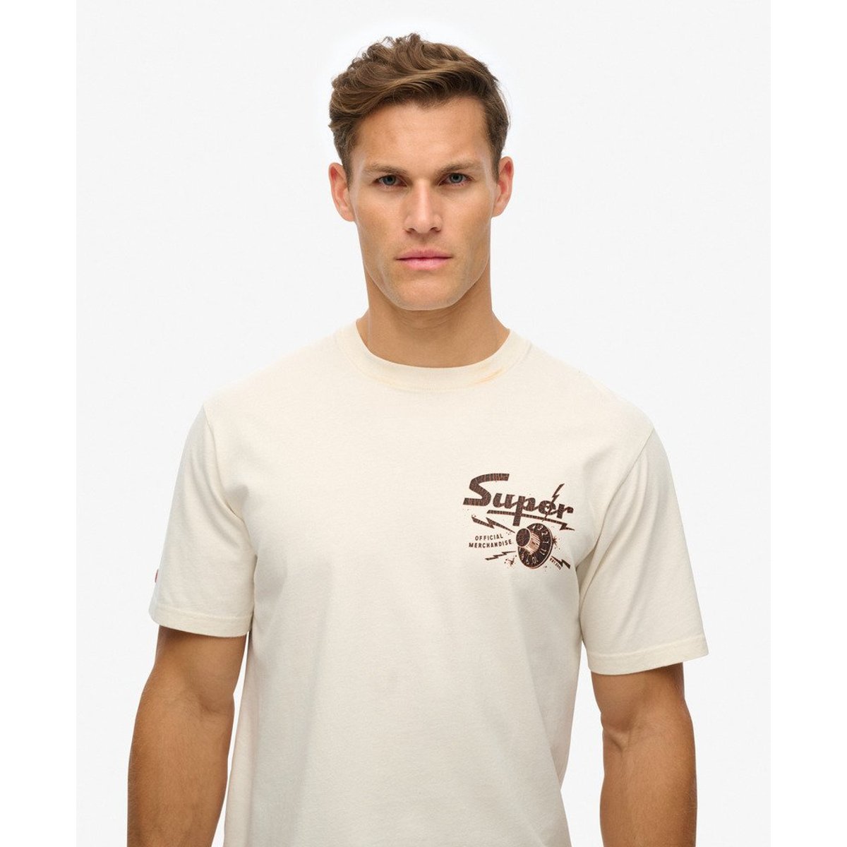 T-shirt ample à motif Lo-fi Punk crème, SUPERDRY