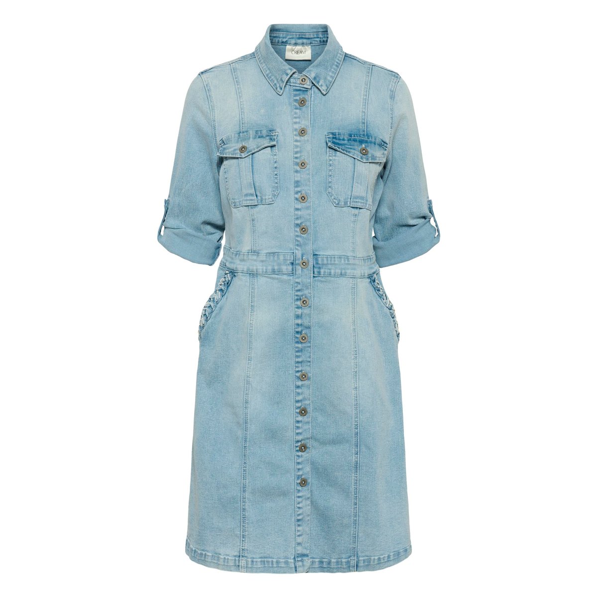 Robe en jean bleu cambell medium blue denim, CREAM