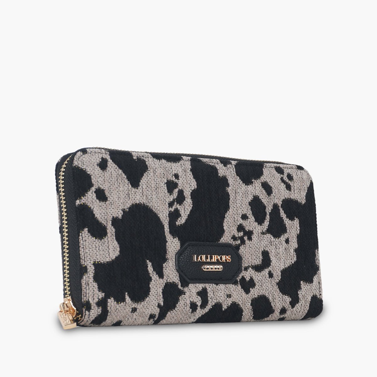 Grand Portefeuille imprimé vache Talaya noir,blanc, LOLLIPOPS