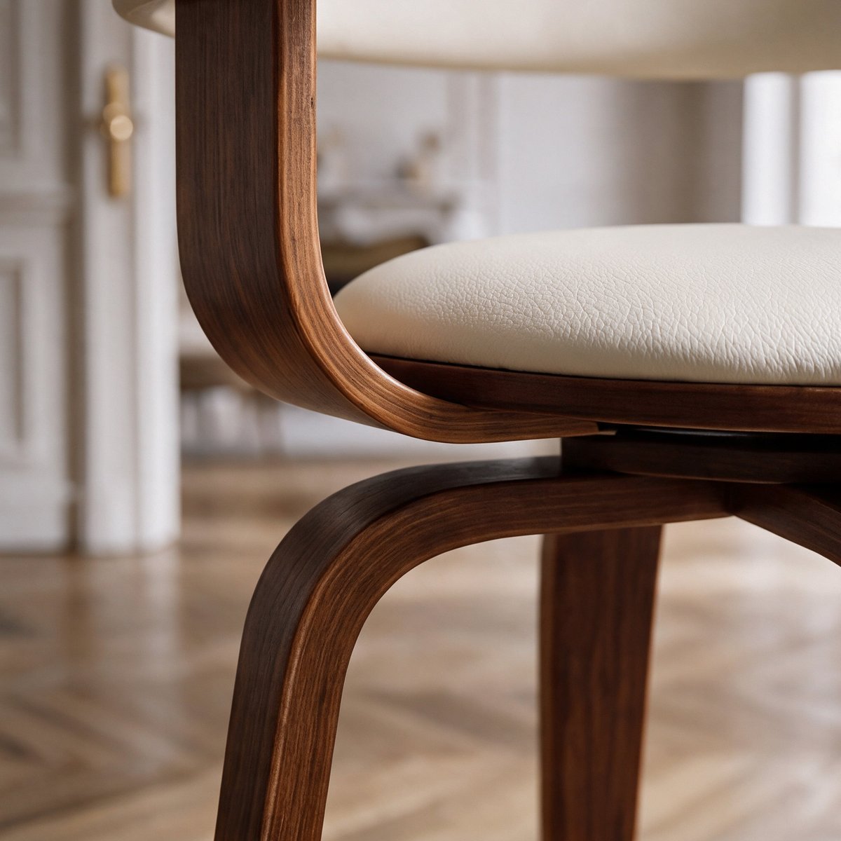 Chaise avec accoudoirs en cuir synthétique - HAROLD blanc, MAISON PAVANE