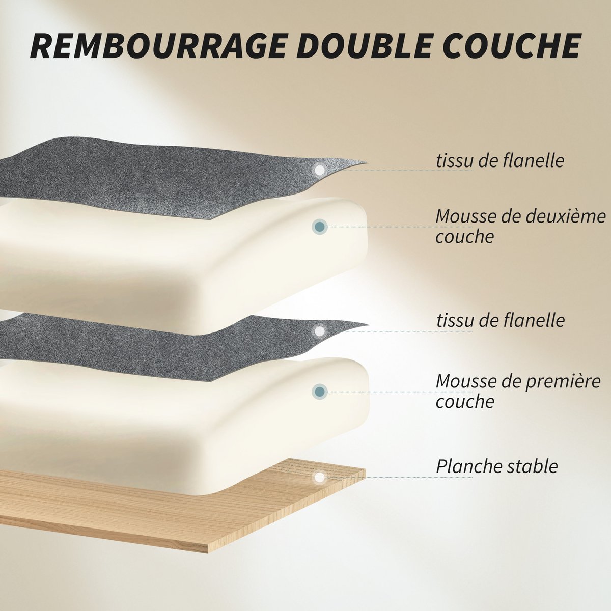 Chaise de bureau Flanelle douce (100 % gris foncé, HOMCOM