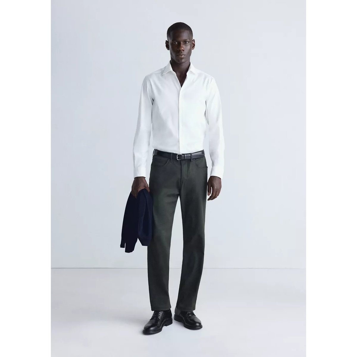 Chemise slim-fit coton comfort stretch non-iron blanc, MANGO MAN