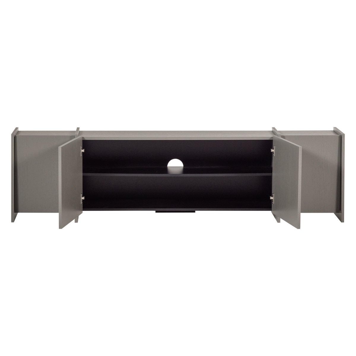 Meuble Tv en placage frêne L200 BROCK gris, WOOOD