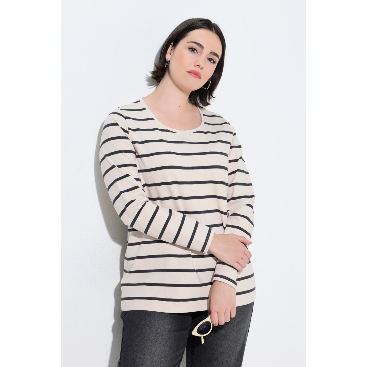 T-shirt rayé, coupe Classic Fit champagne clair, ULLA POPKEN