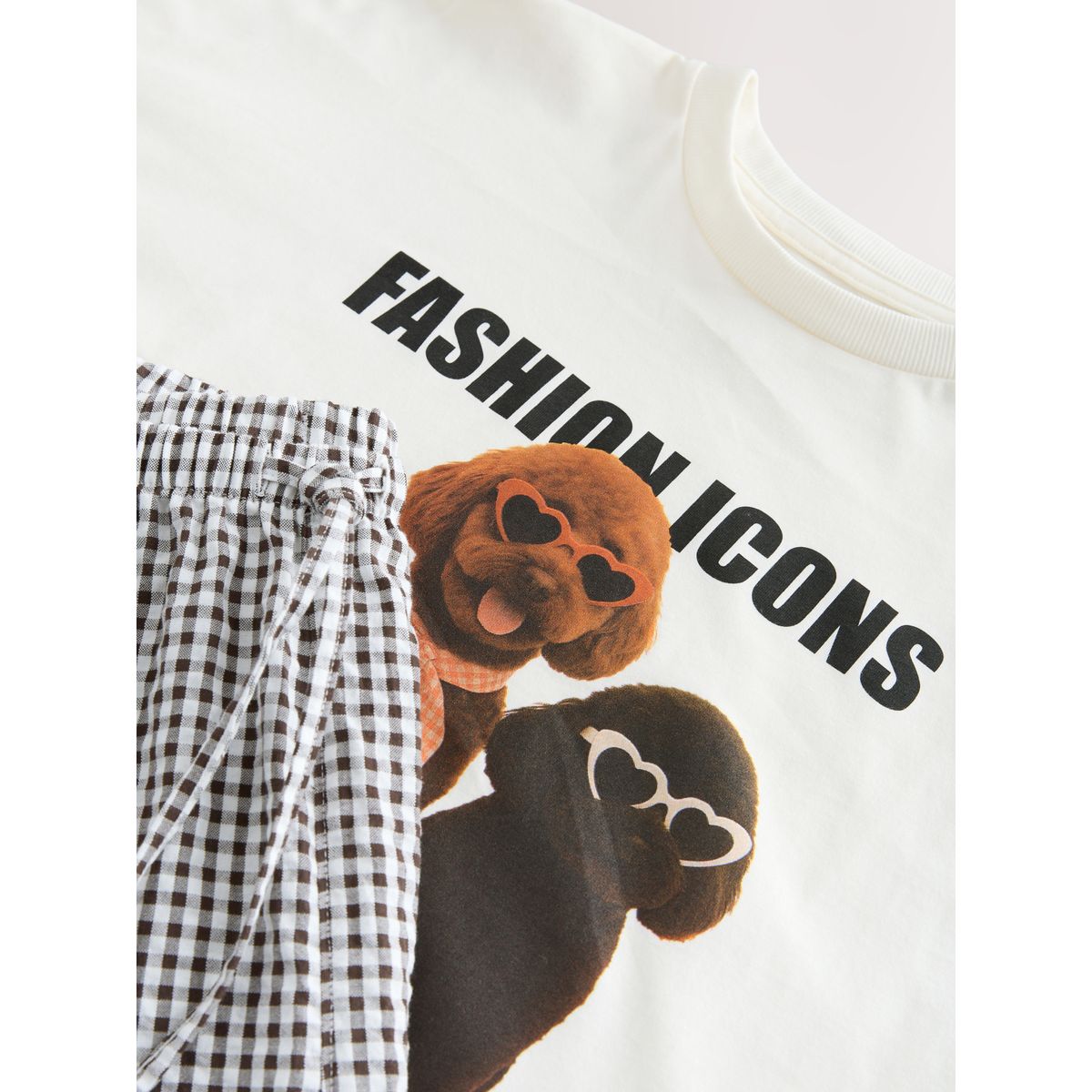 Ensemble pyjama short chiens à la crème, NEXT
