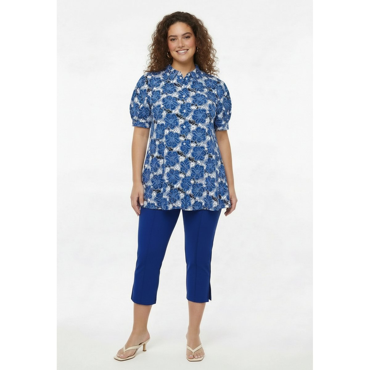 Pantalon avec une ceinture élastique indigo, YOEK