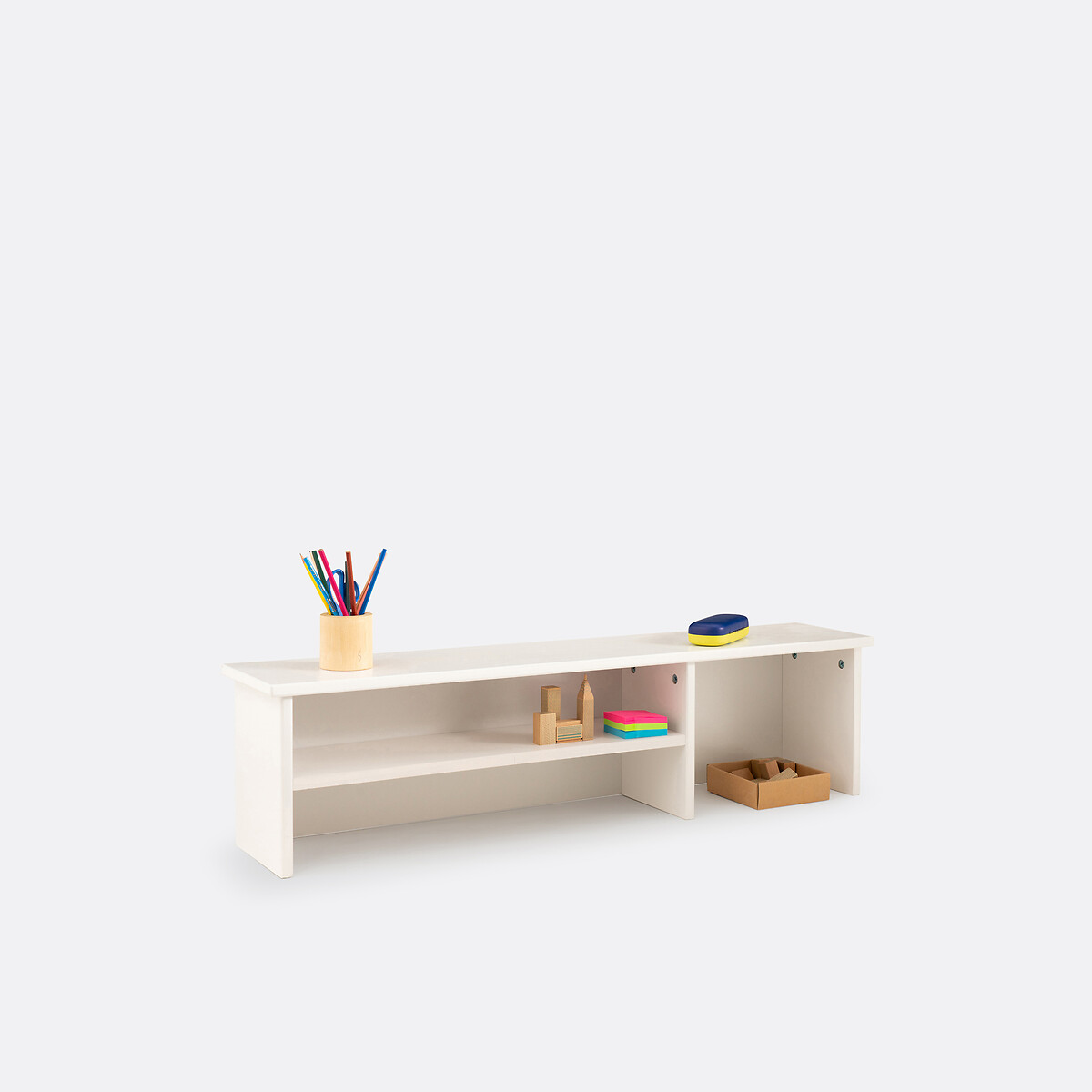 Elevador de escritorio de pino macizo y MDF, Gaby blanco, LA REDOUTE INTERIEURS