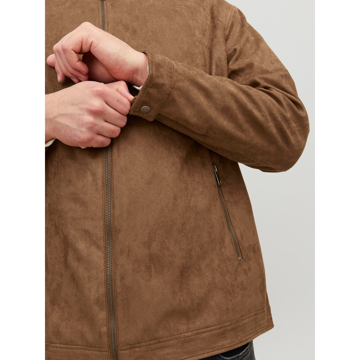 Veste De Motard En Simili-Cuir Plus Size Veste de motard en simili-cuir cognac, JACK & JONES