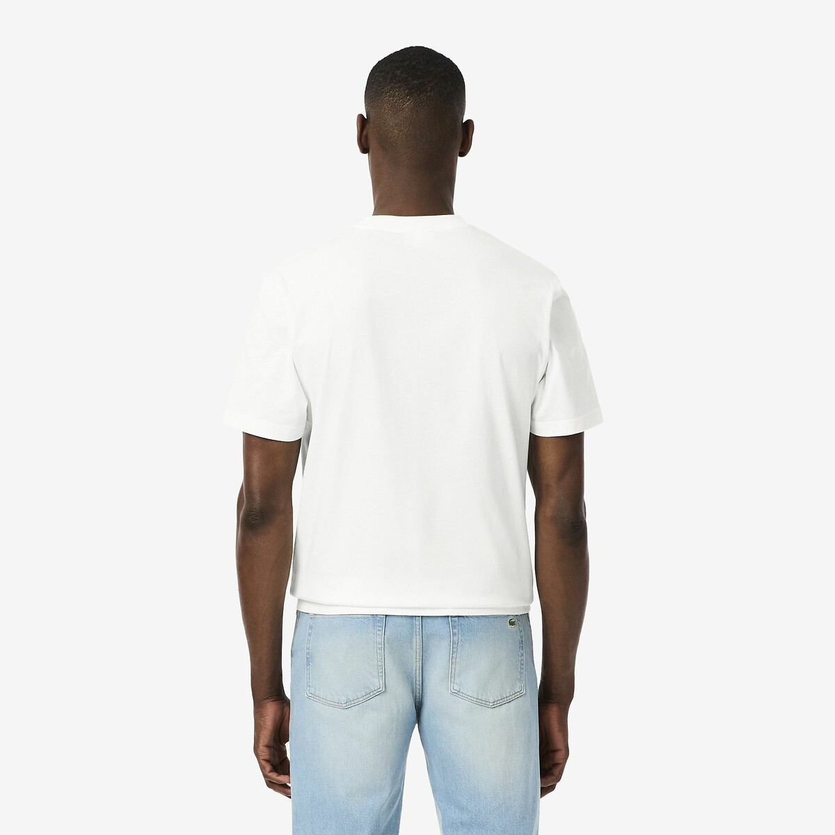 Colour Block T-Shirt with Short Sleeves ecru , LACOSTE