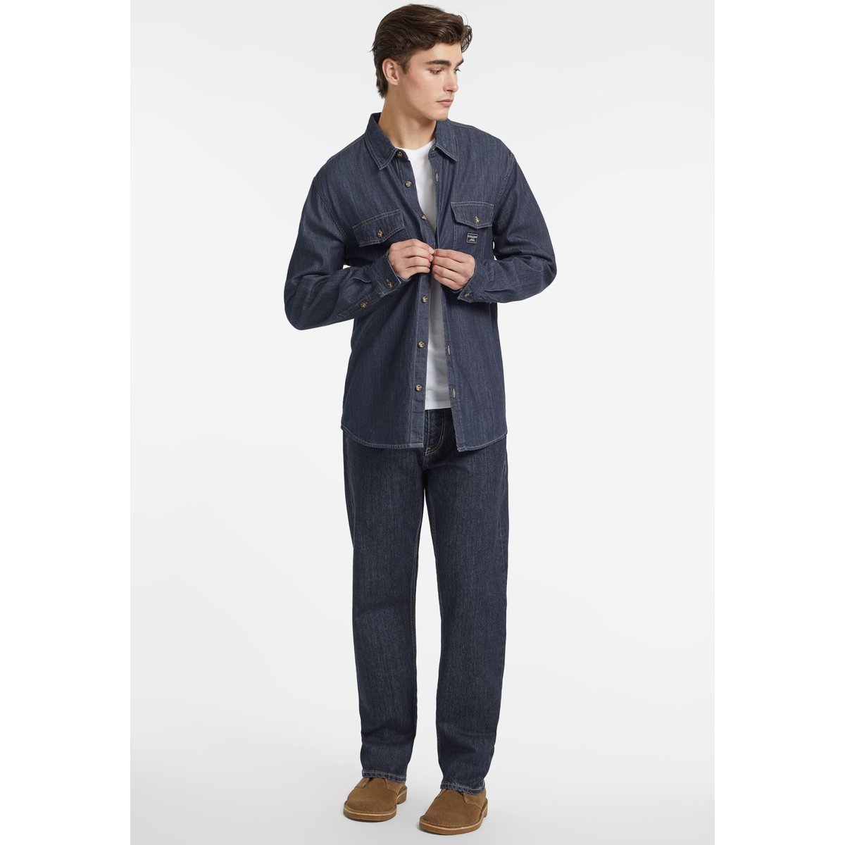 Chemise En Jean Coupe Classique bleu, GUESS