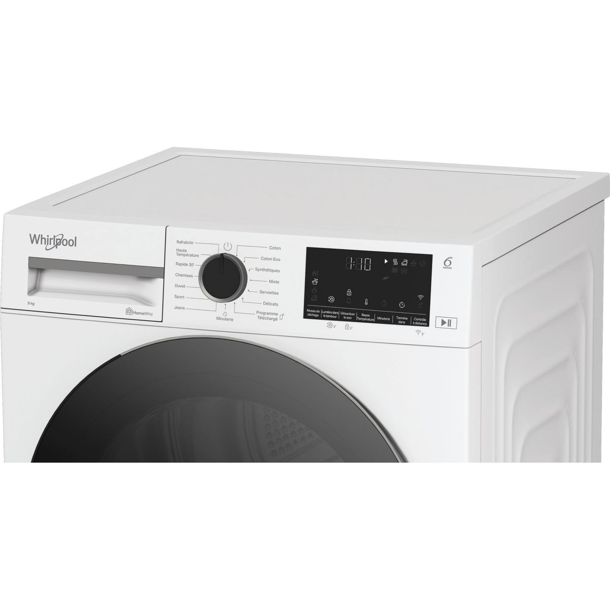 Sèche linge pompe à chaleur CWD93MWBSFRX couleur unique, WHIRLPOOL