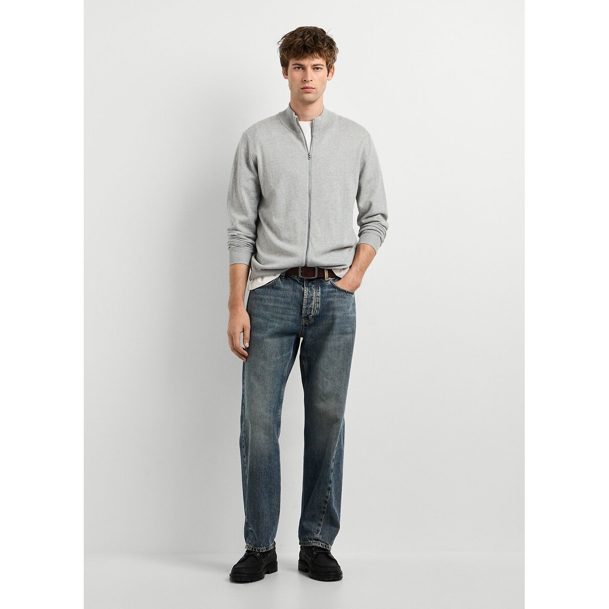 Sweat zippé col montant gris, PEPE JEANS