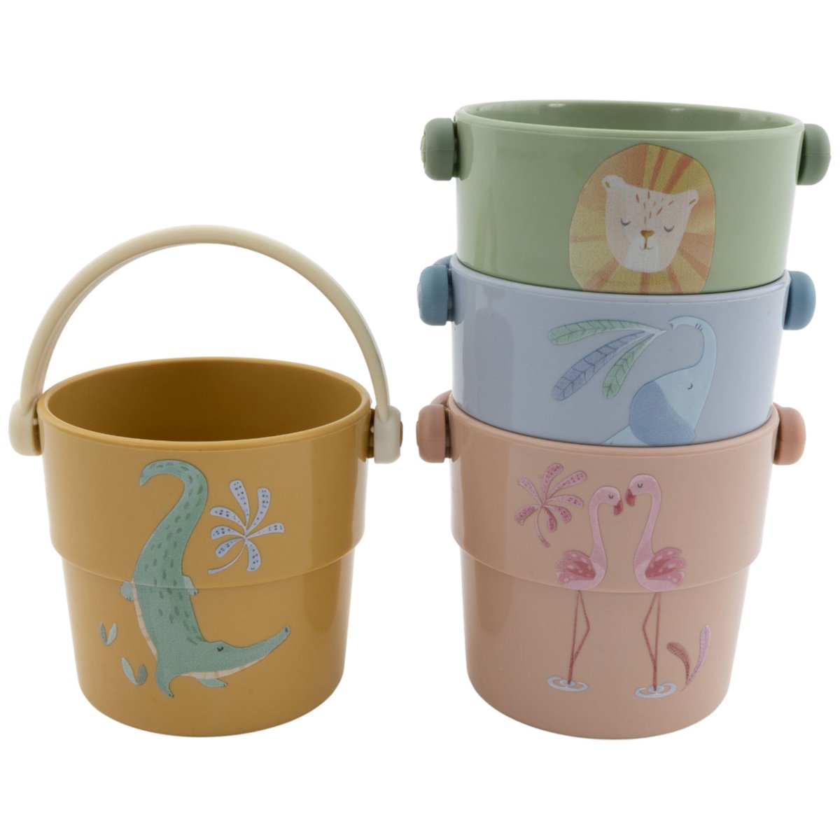 Lot de 4 gobelets de bain multicolore, LITTLE DUTCH