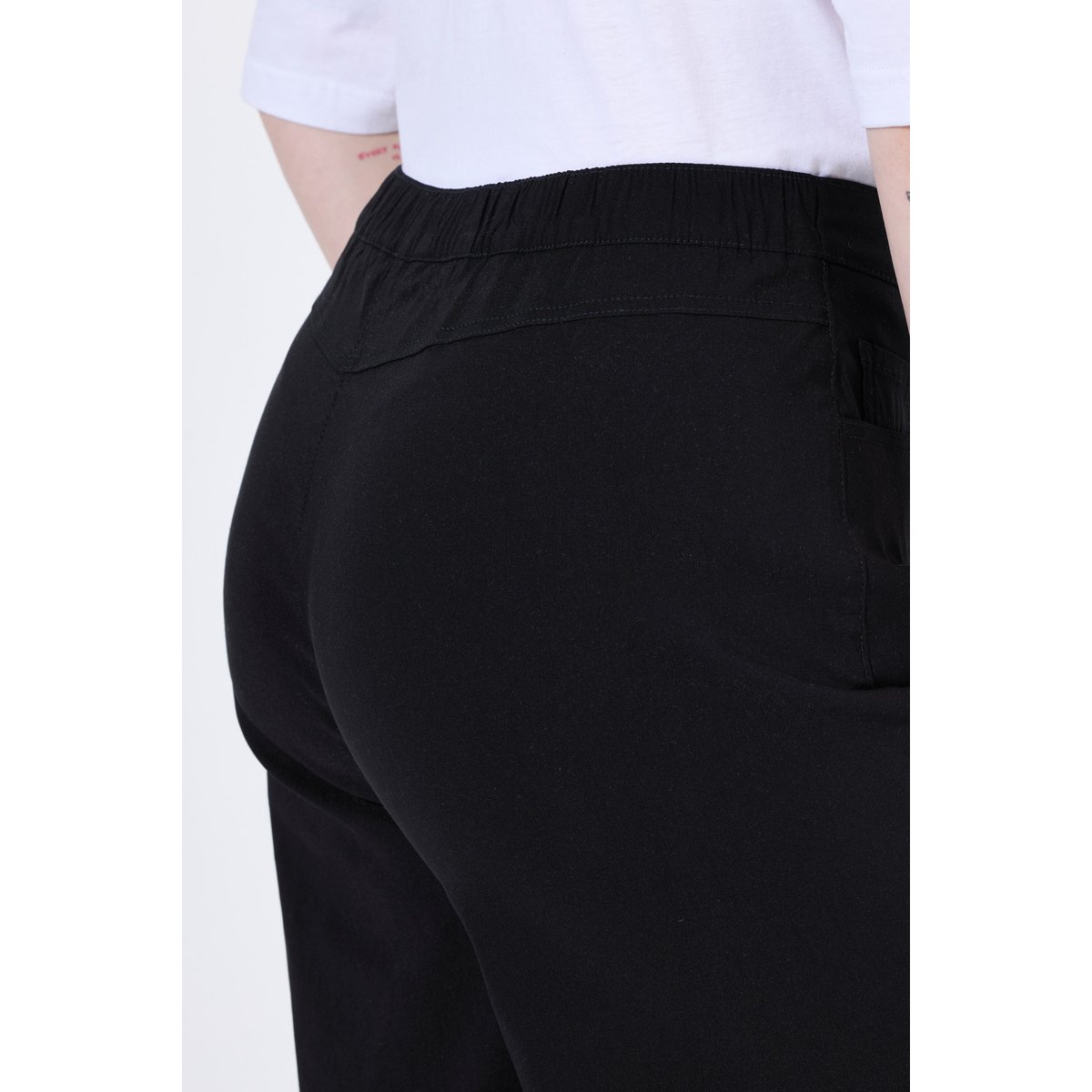 Jupe-culotte en bengaline, taille élastique noir, ULLA POPKEN