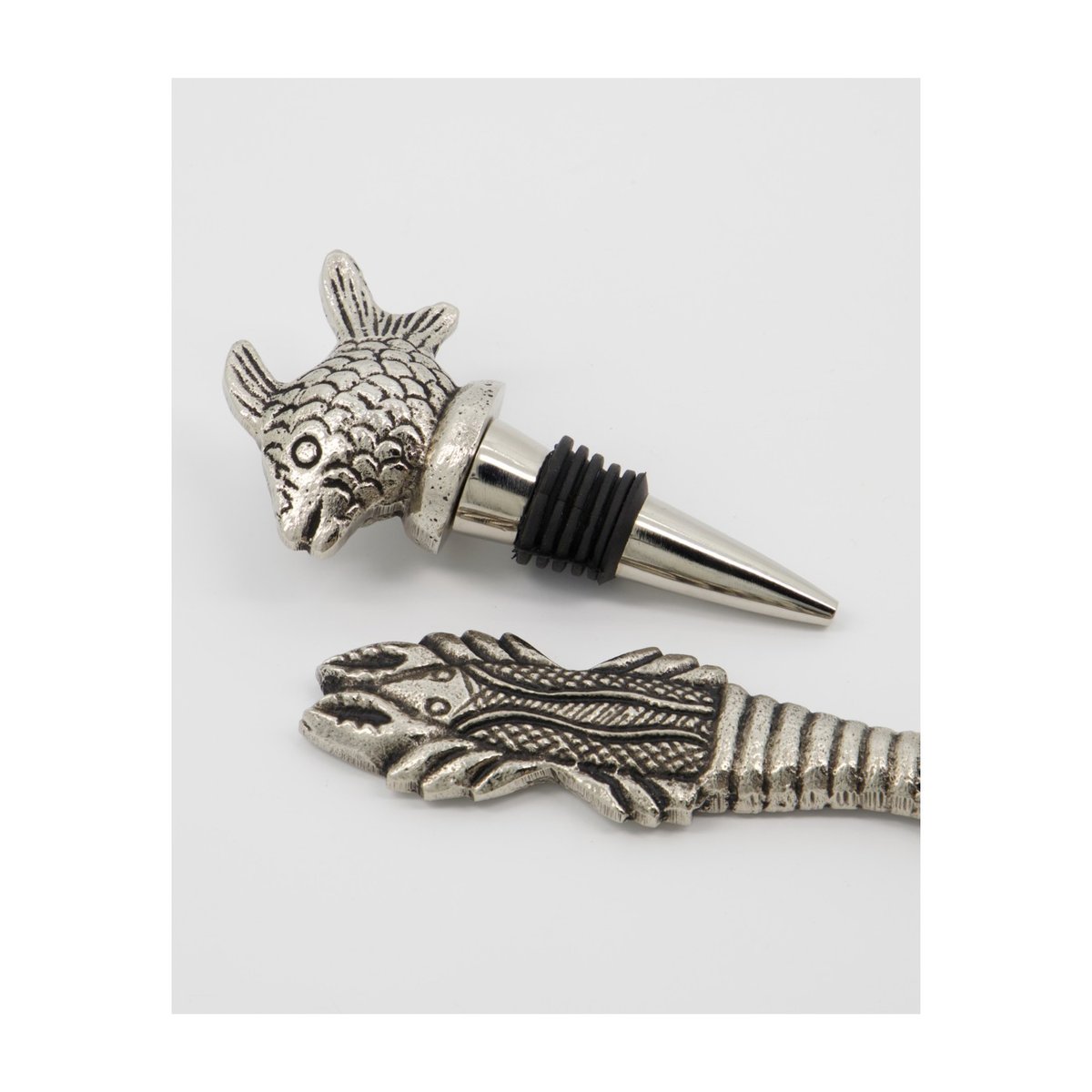 Ouvre bouteille et bouchon Fish argent, HOUSE DOCTOR