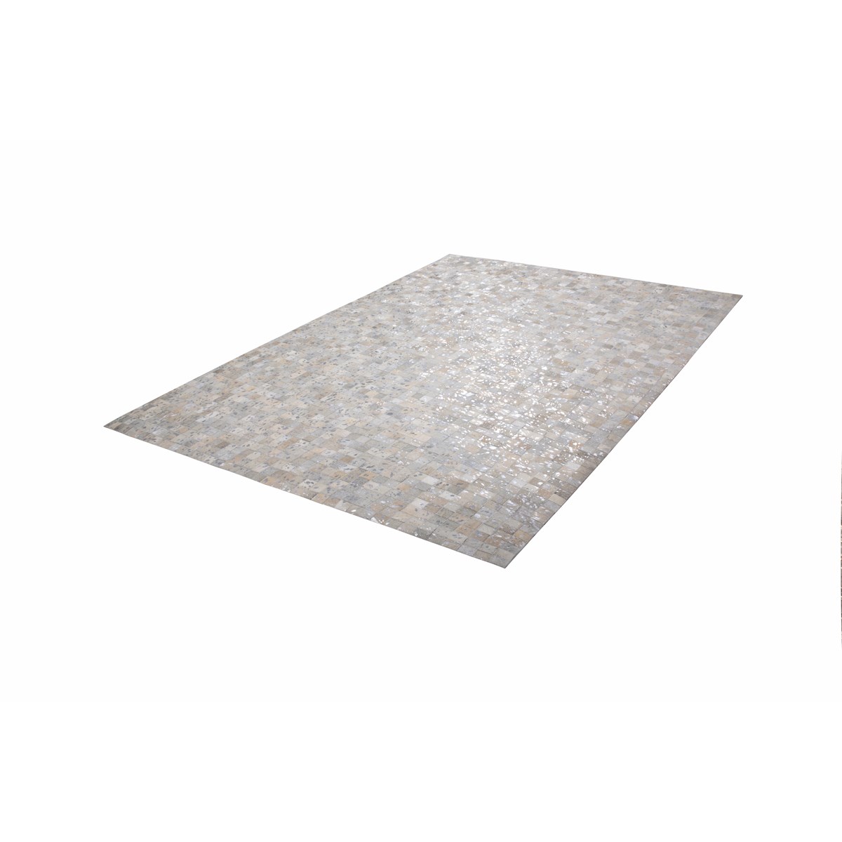 Tapis salon et chambre moderne cuir véritable ALMEIDA gris, NOVATREND